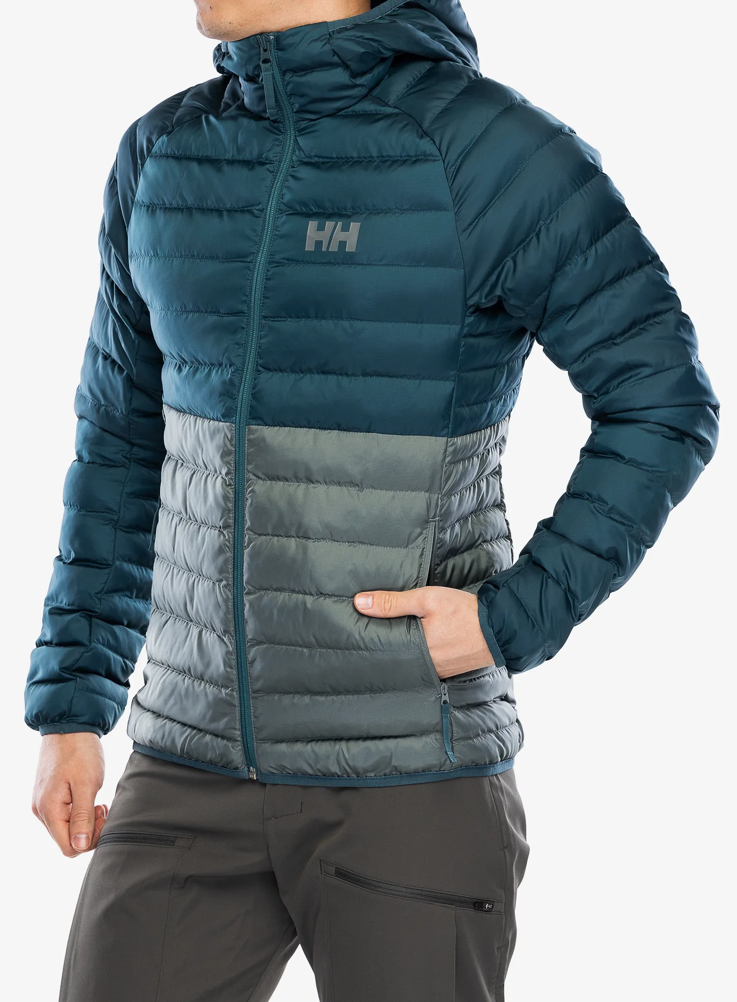 Jakna s postavom Helly Hansen Banff Hooded Insulator - dark creek/grey cactus