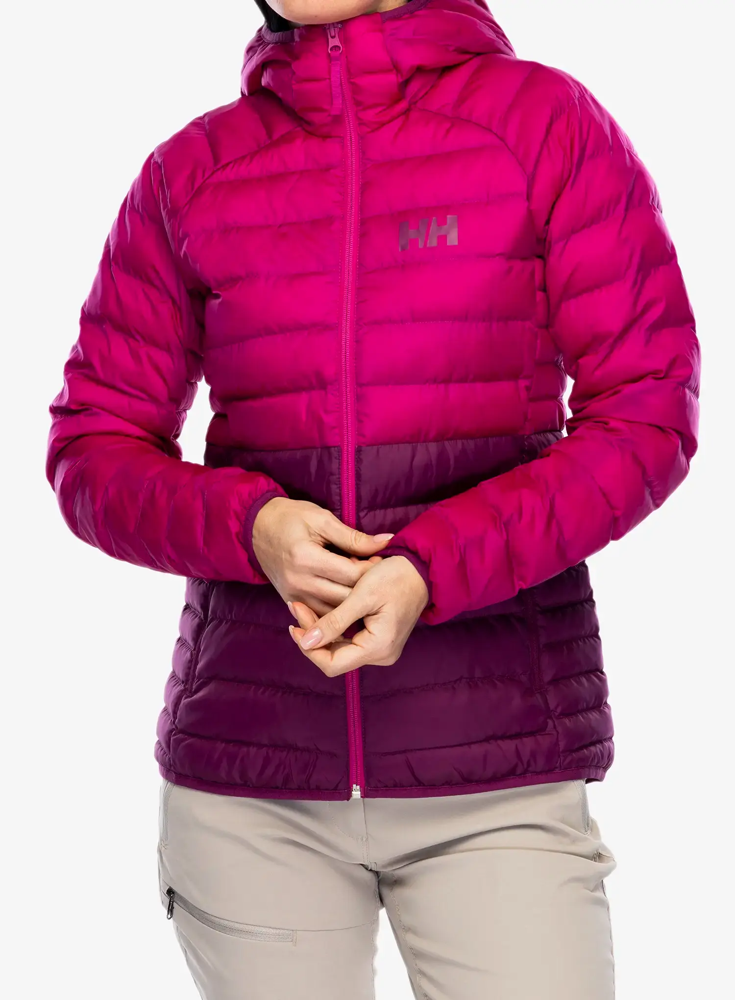 Jakna s postavom ženska Helly Hansen Banff Hooded Insulator - dark magenta/magenta 2.0