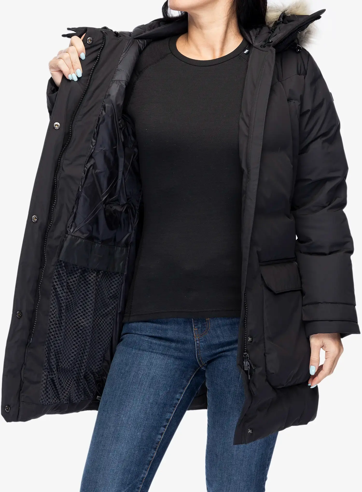 Ženski perjani kaput Helly Hansen Bouvet Down Parka - black