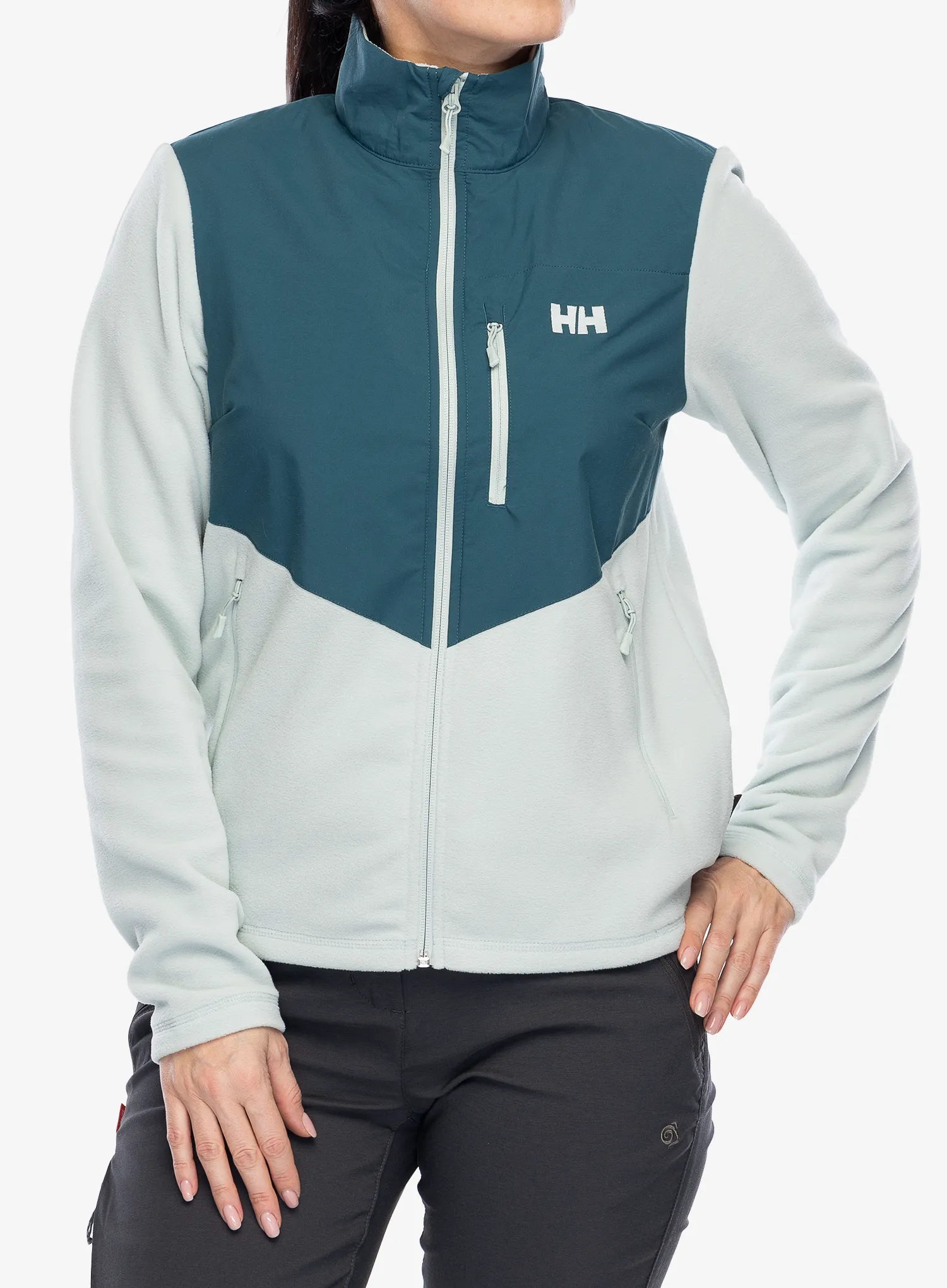 Ženska dukserica s patentnim zatvaračem Helly Hansen Daybreaker Block Jacket - green mist