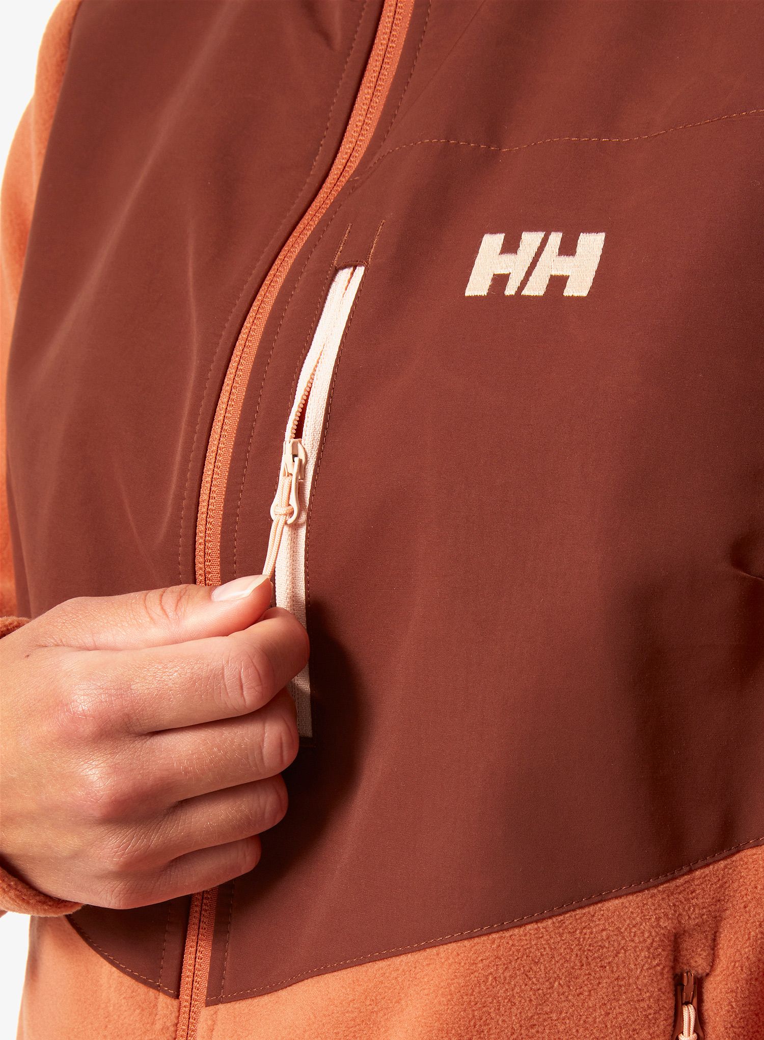 Ženska dukserica od flisa Helly Hansen Daybreaker Block Jacket - terracotta