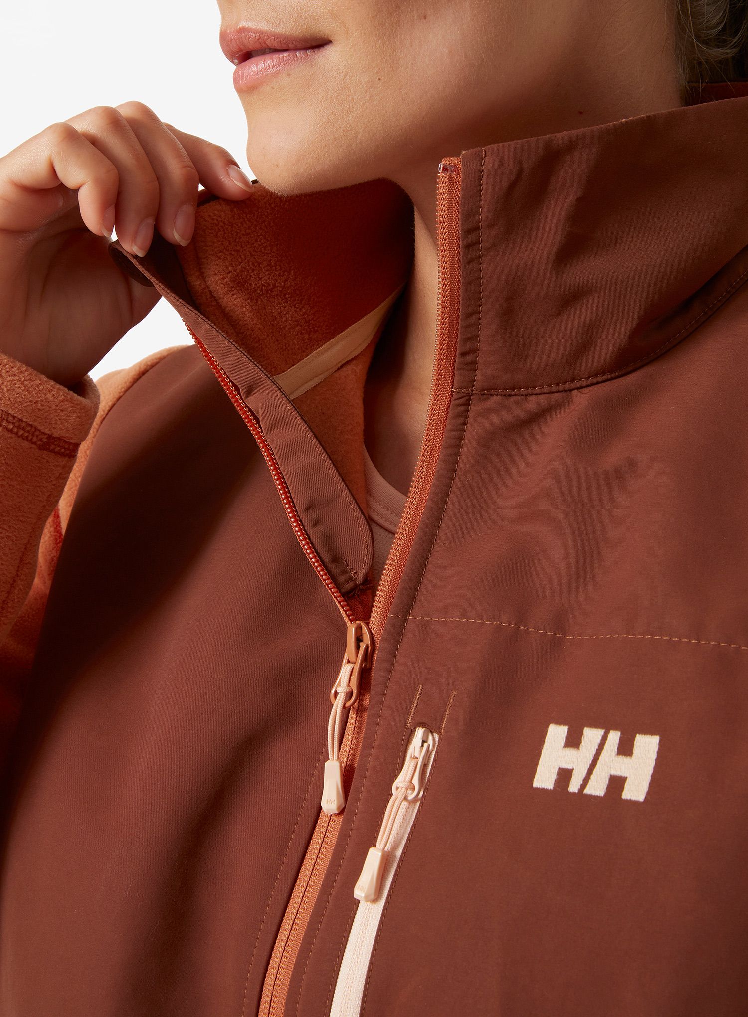 Ženska dukserica od flisa Helly Hansen Daybreaker Block Jacket - terracotta