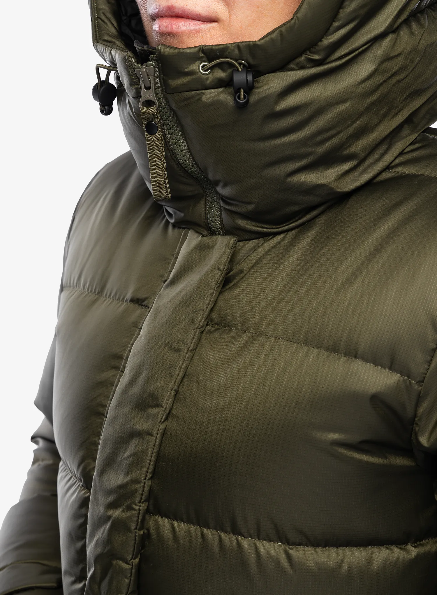 Ženski perjani kaput Helly Hansen Essence Long Down Coat - utility green/snow