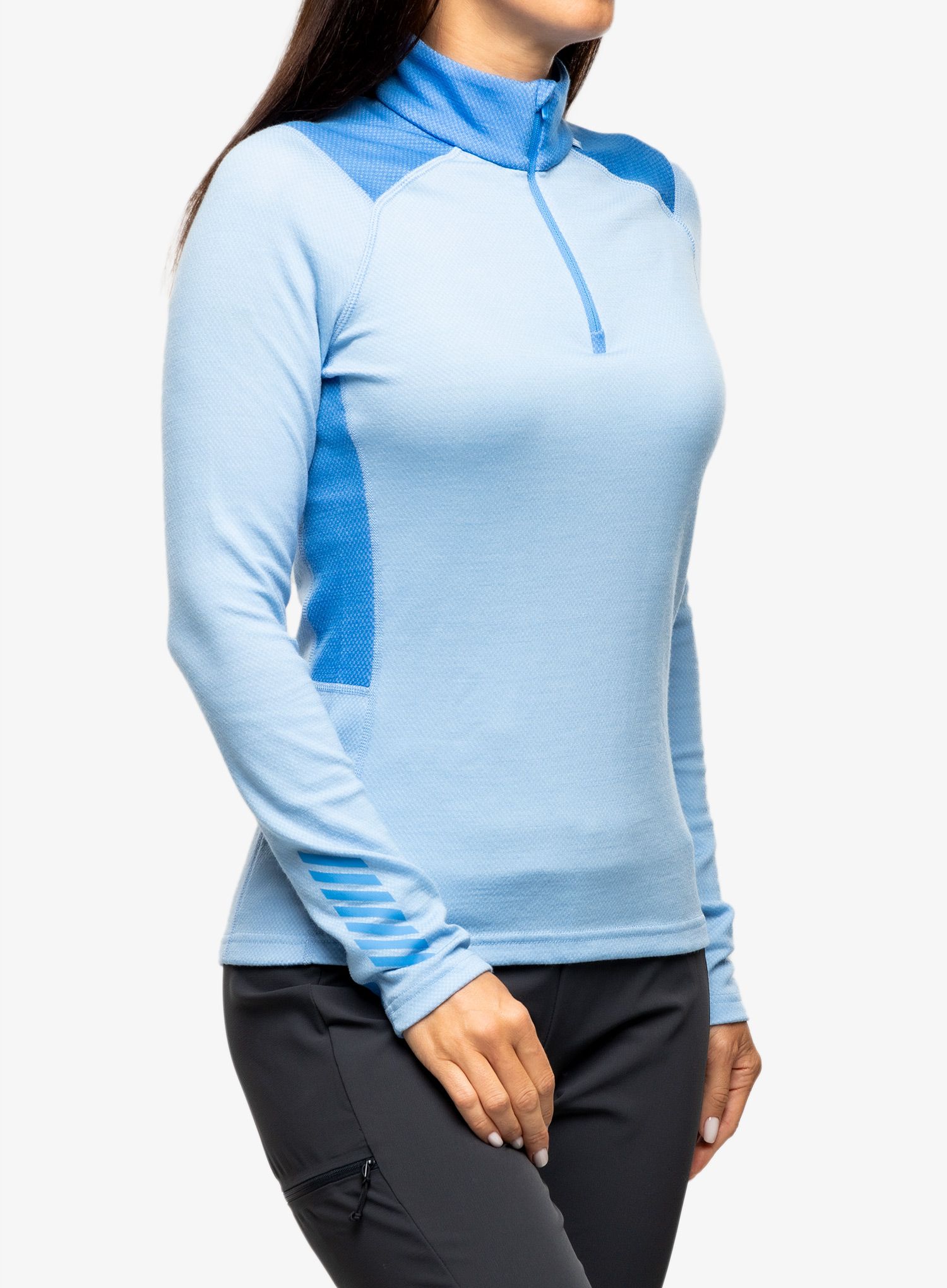 Ženska termoaktivna dukserica Helly Hansen LIFA Merino Midweight 1/2 Zip - bright blue