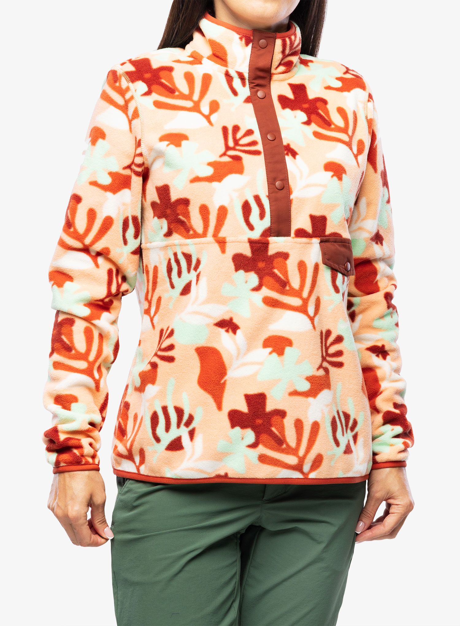 Ženska dukserica od flisa Helly Hansen Maridalen Fleece - terracotta icon print