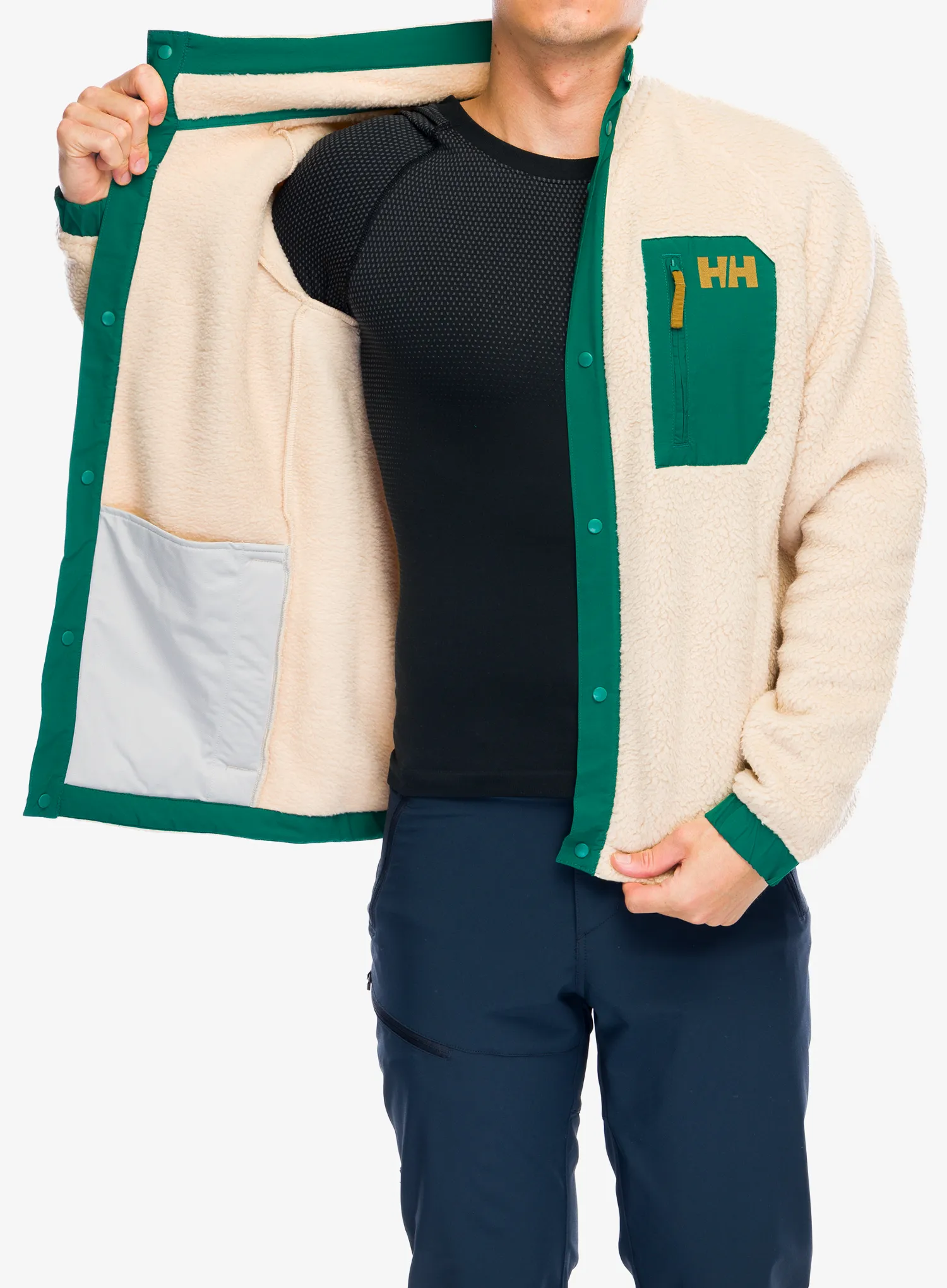 Jakna od flisa Helly Hansen Panorama Pile Snap - oatmeal