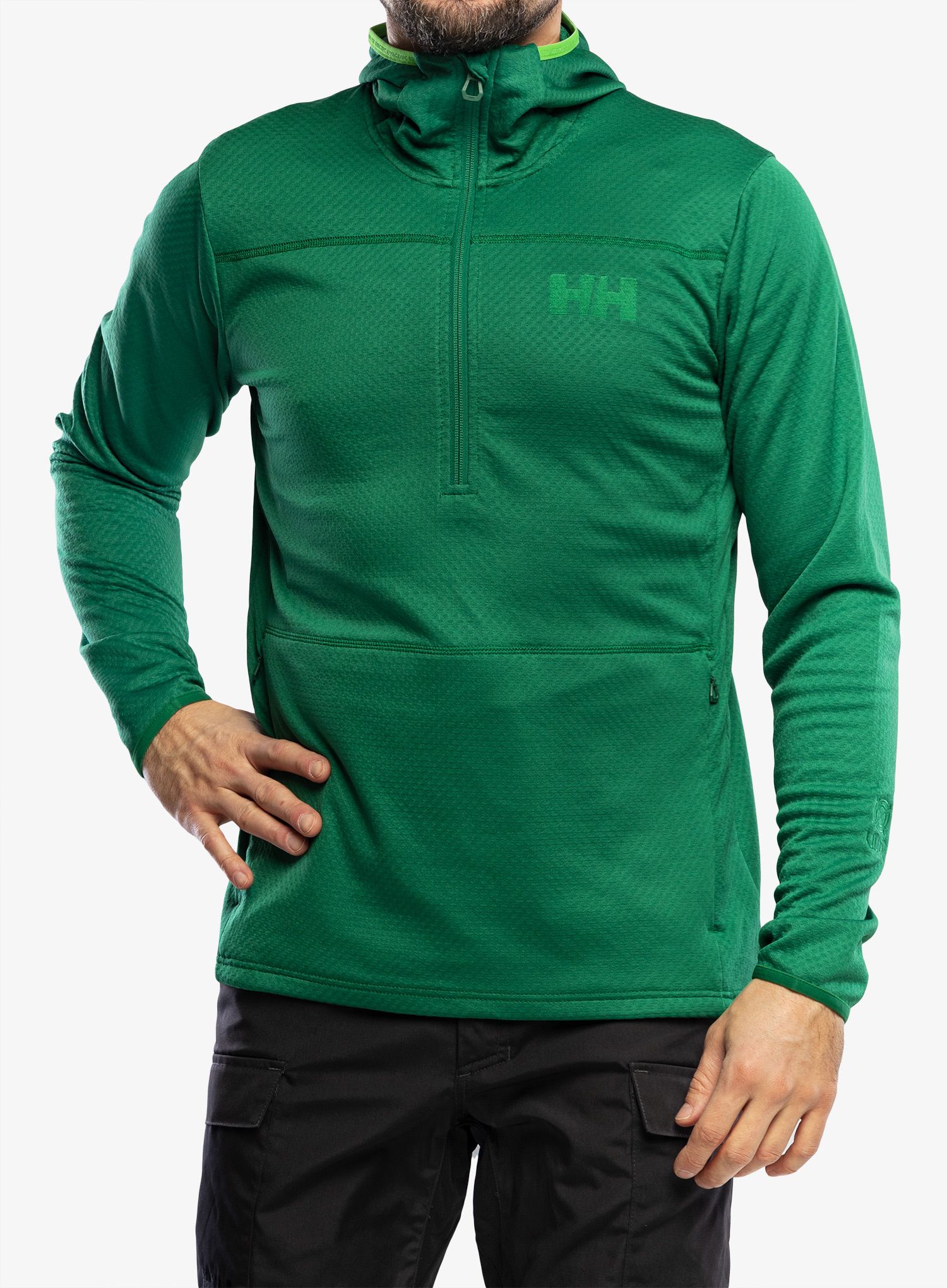 Majica s kapuljačom Helly Hansen Powdreamer Midlayer - malachite