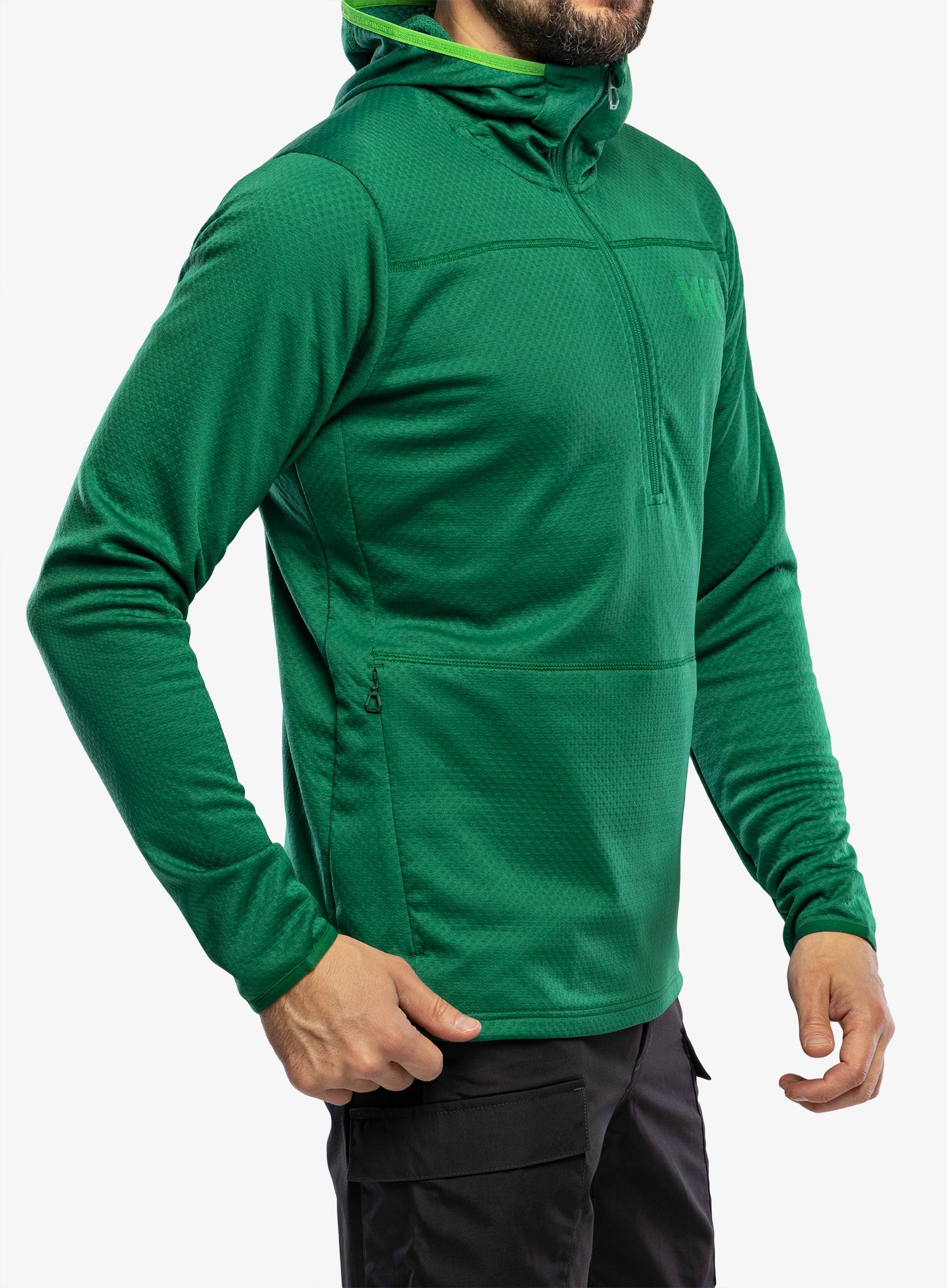 Majica s kapuljačom Helly Hansen Powdreamer Midlayer - malachite