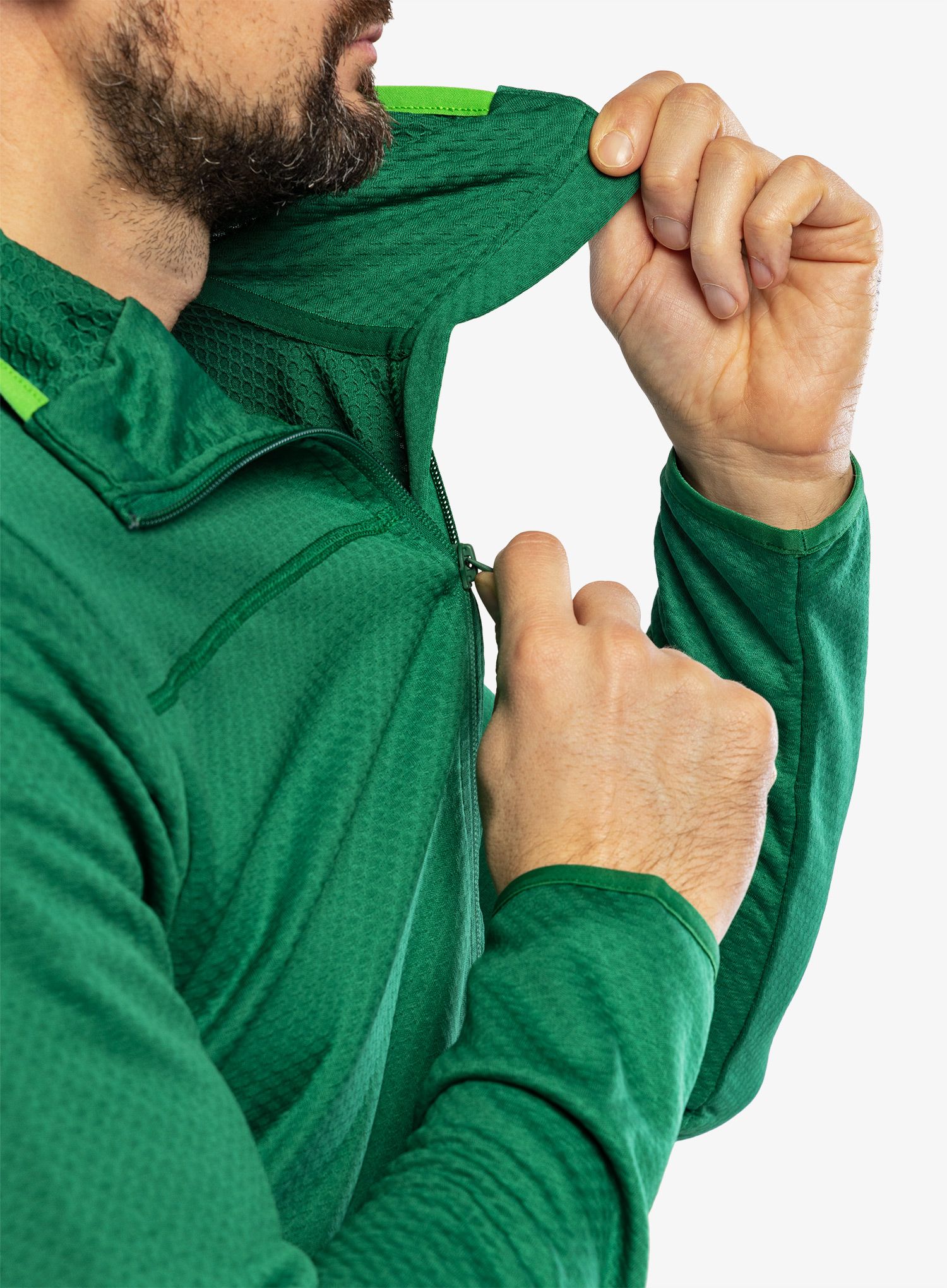 Majica s kapuljačom Helly Hansen Powdreamer Midlayer - malachite