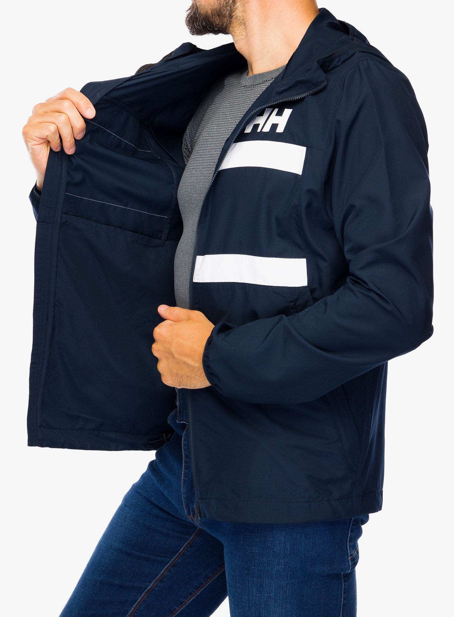 Jakna Helly Hansen Salt Striped Windbreaker Jacket - navy