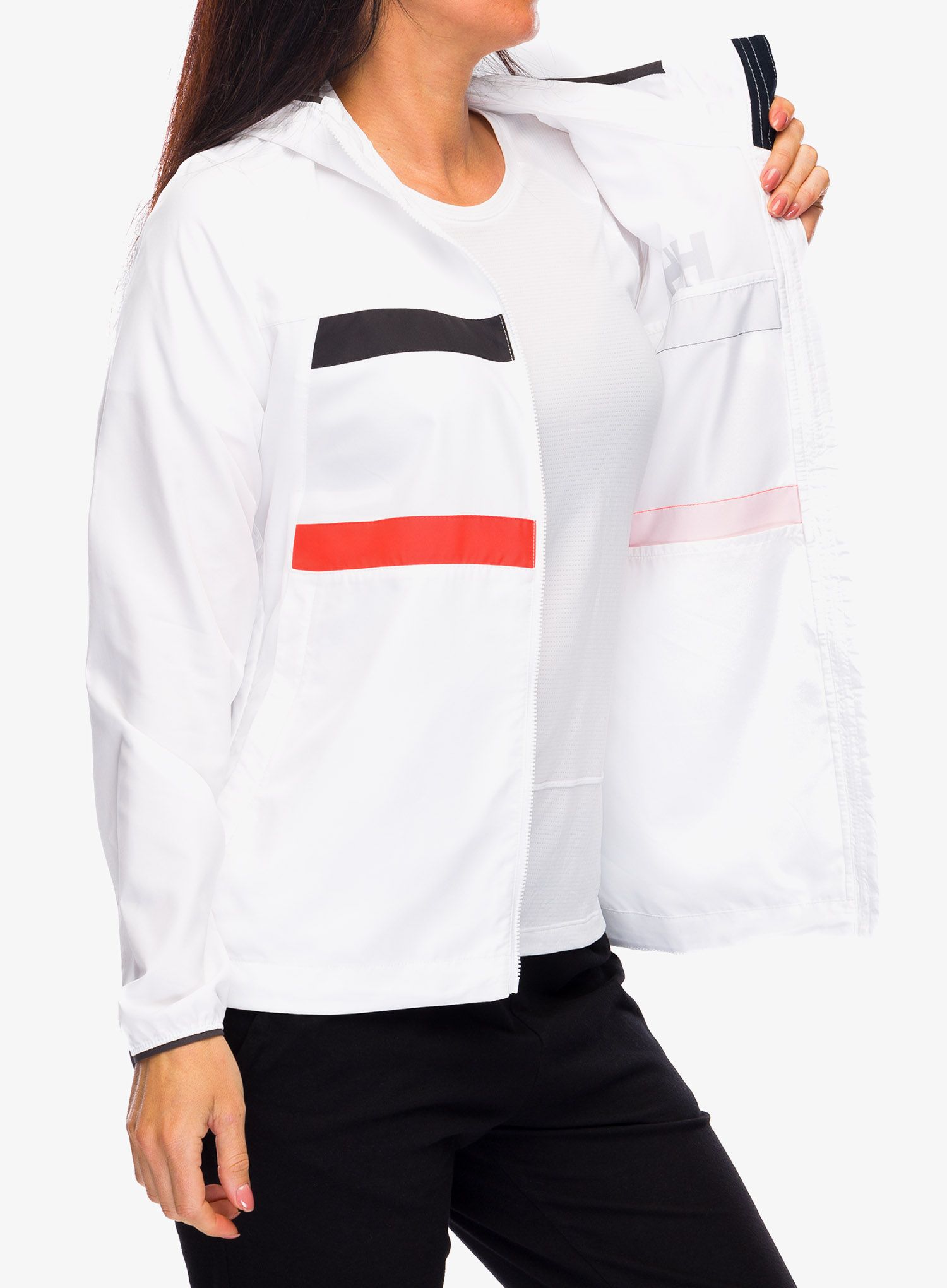 Ženska jakna Helly Hansen Salt Striped Windbreaker Jacket - white