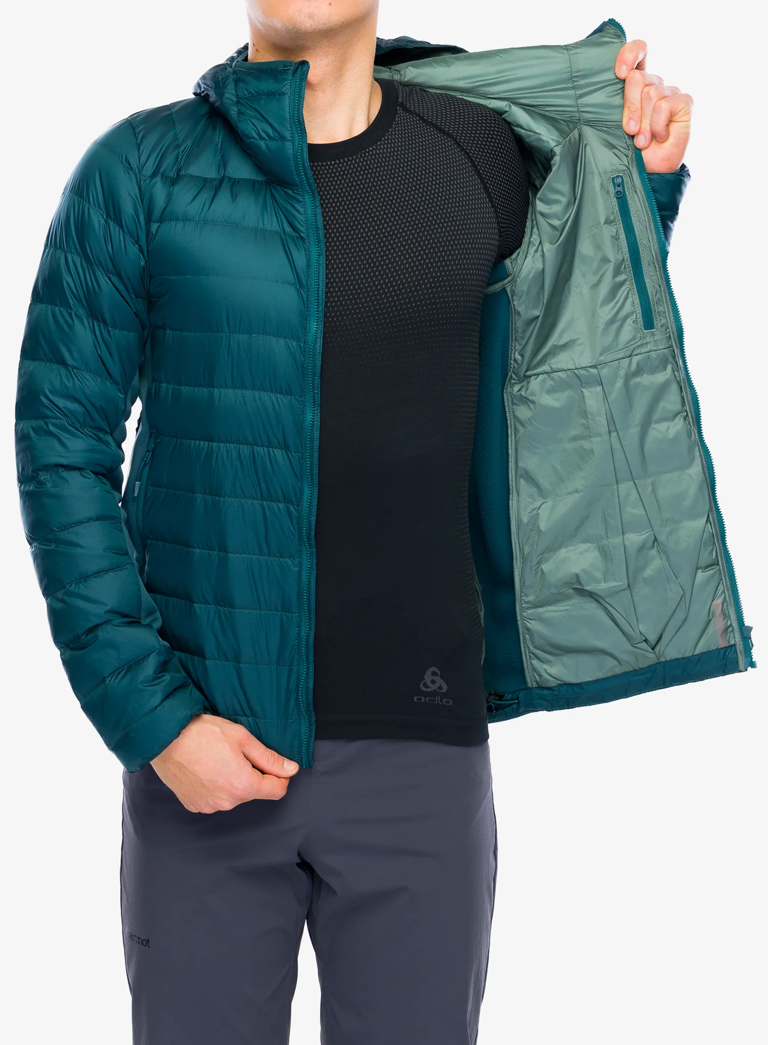 Pernata jakna Helly Hansen Verglas Down Hybrid Hood 2.0 - dark creek