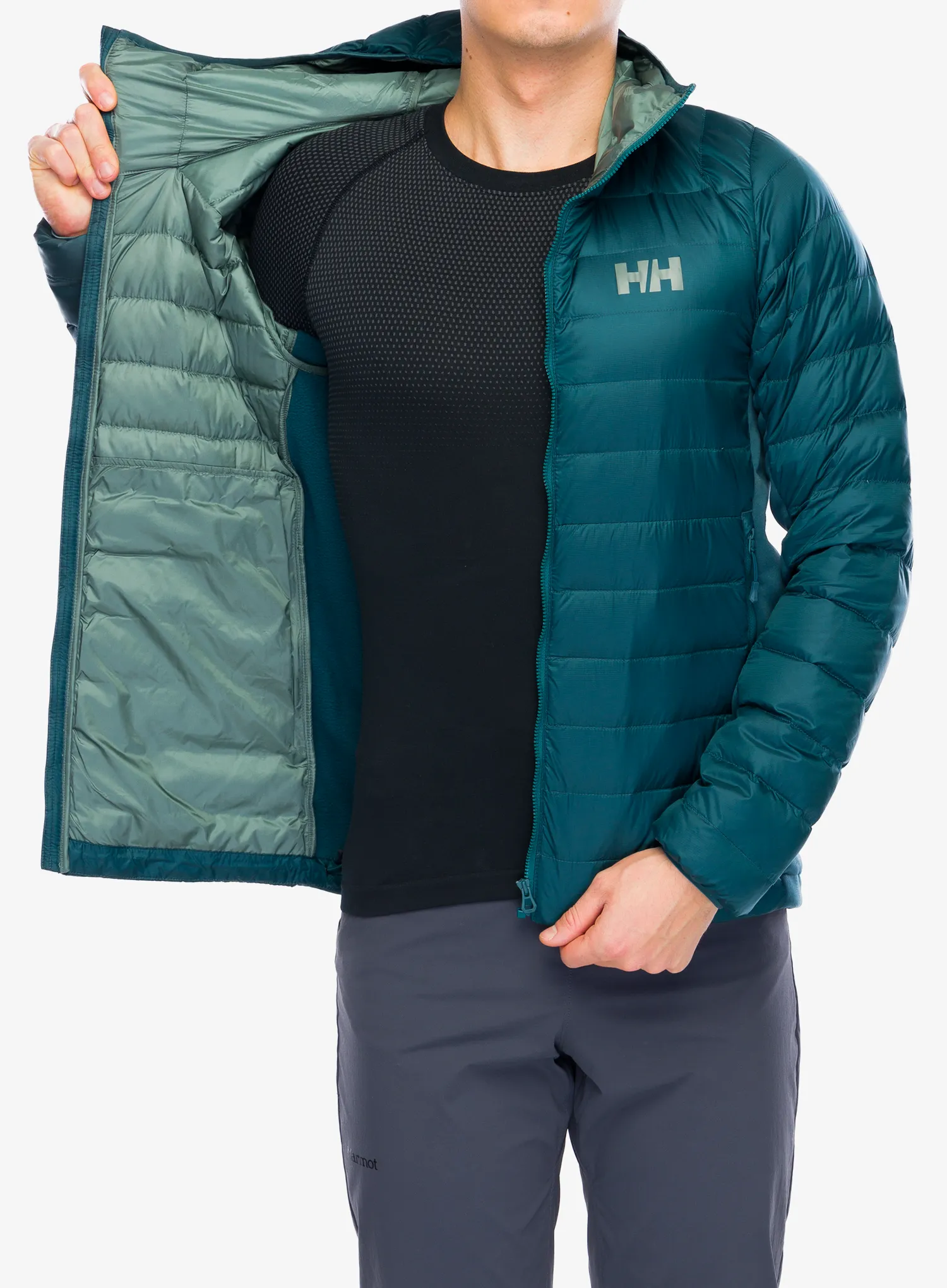 Pernata jakna Helly Hansen Verglas Down Hybrid Hood 2.0 - dark creek