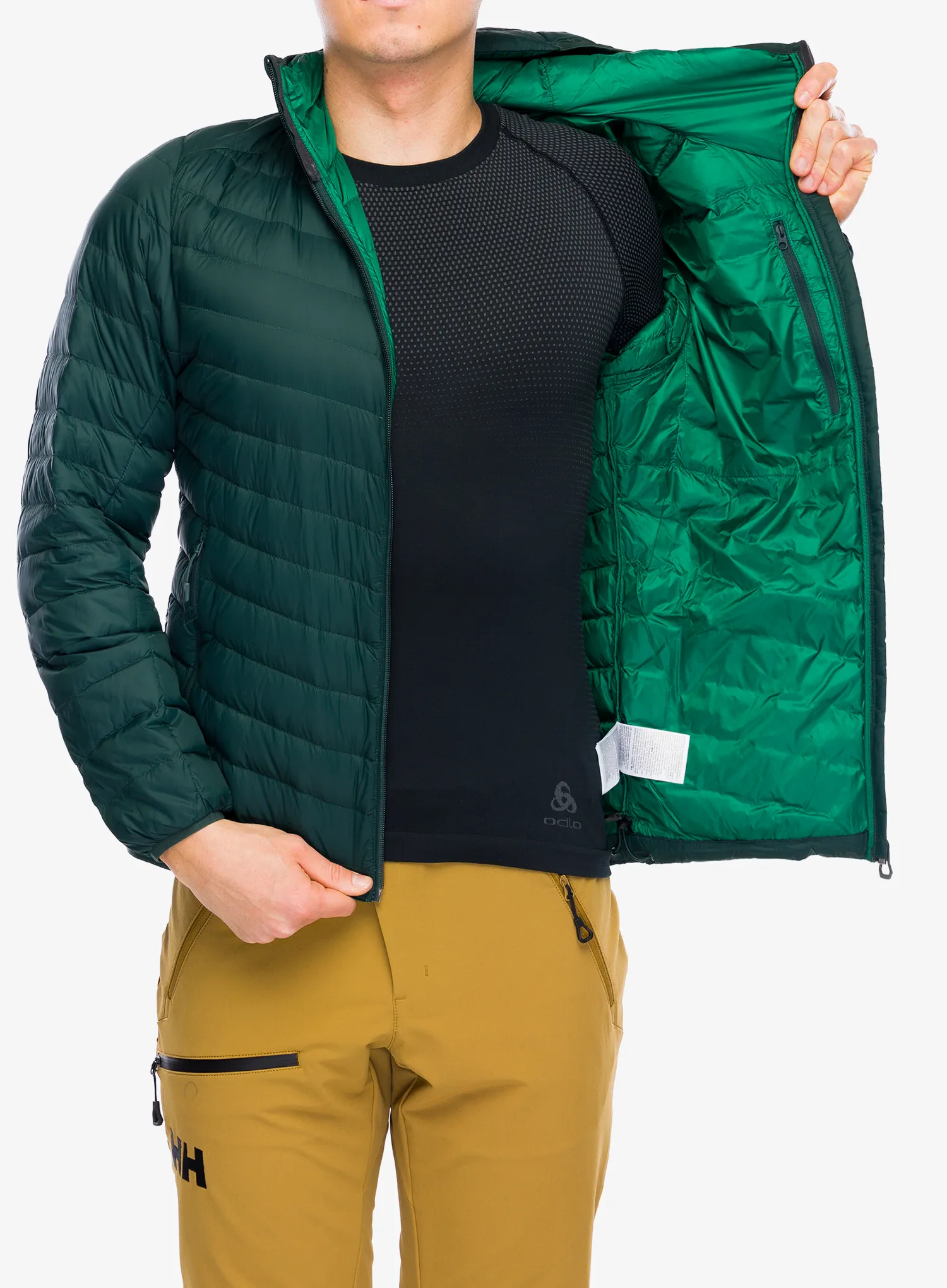 Pernata jakna Helly Hansen Verglas Hooded Down Insulator - darkest spruce
