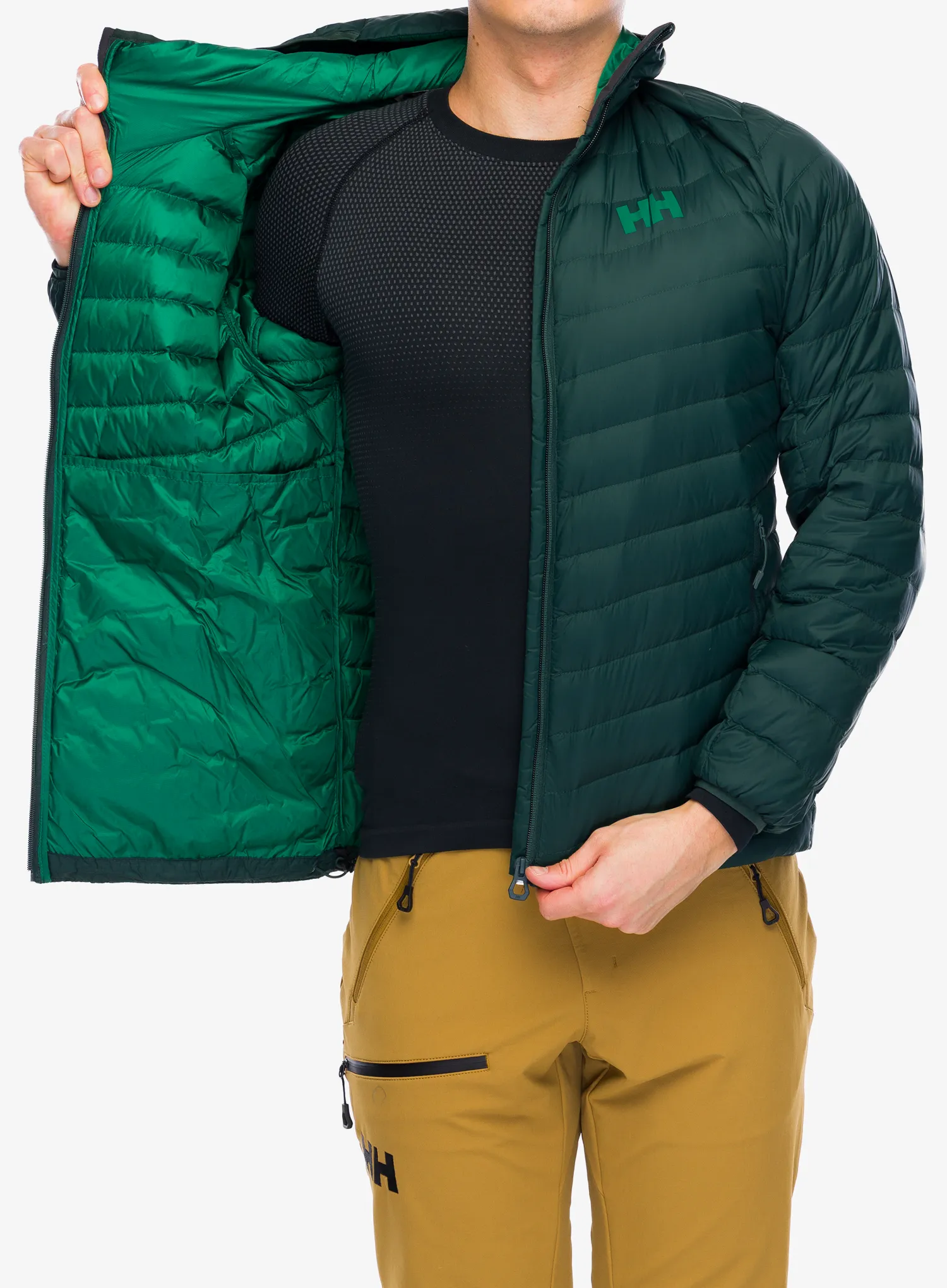 Pernata jakna Helly Hansen Verglas Hooded Down Insulator - darkest spruce
