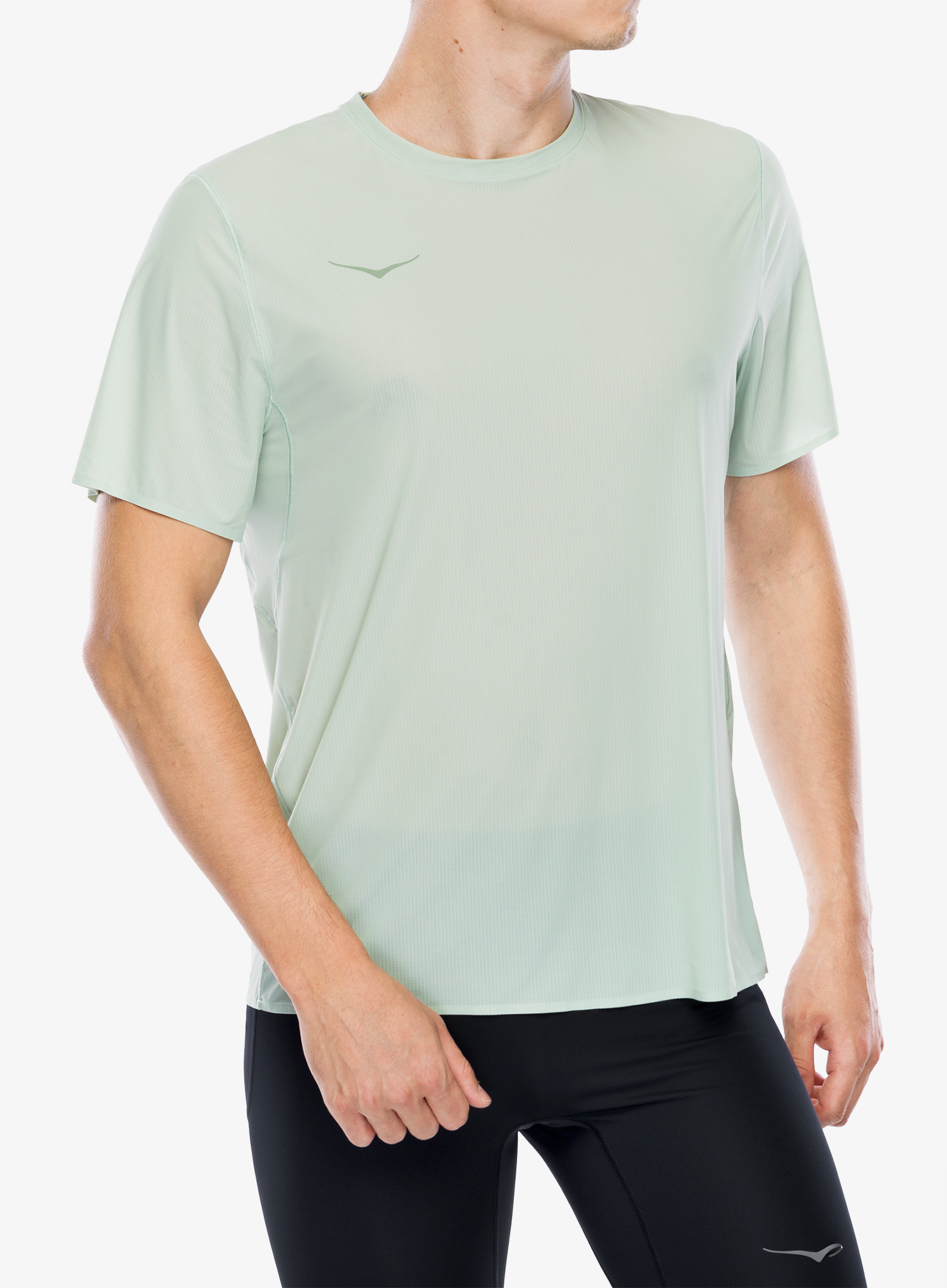 Majica za trčanje Hoka Performance Run Short Sleeve - aloe vera