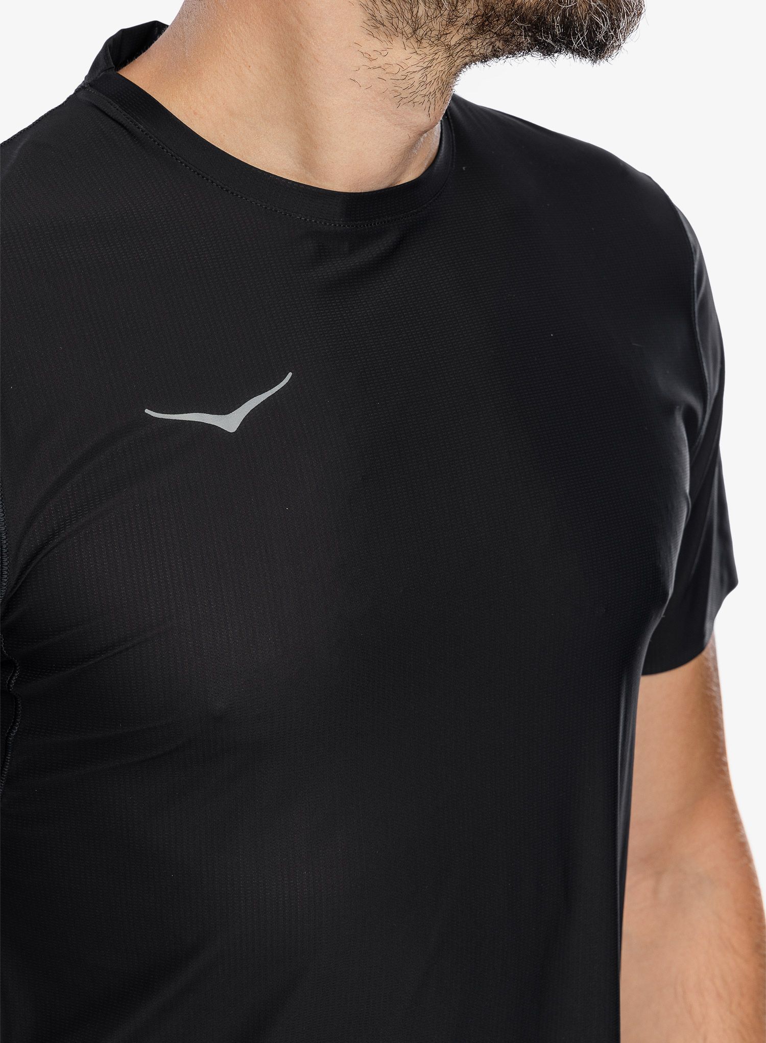 Majica za trčanje Hoka Performance Run Short Sleeve - black