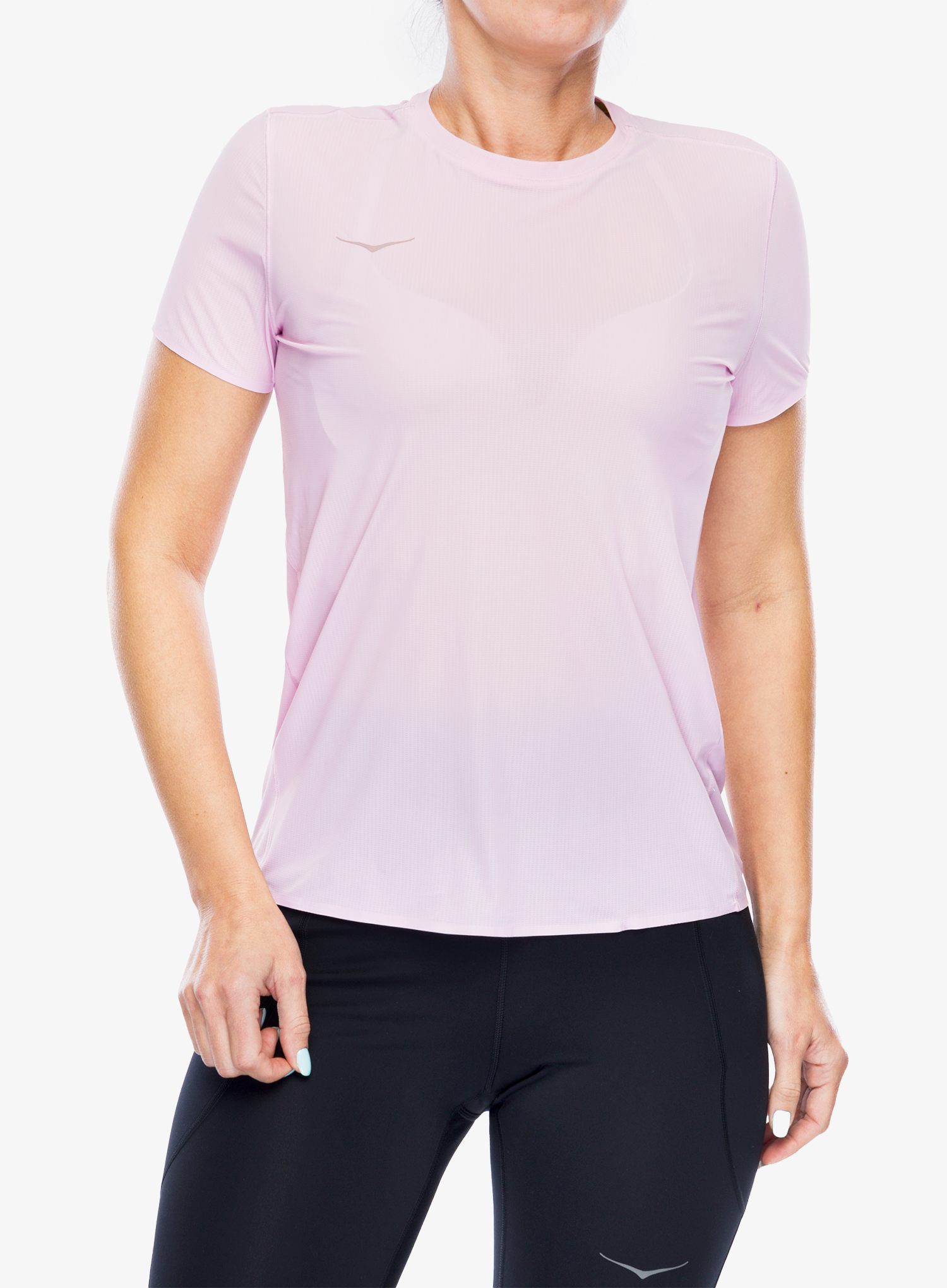 Ženska majica za trčanje Hoka Performance Run Short Sleeve - pink twilight