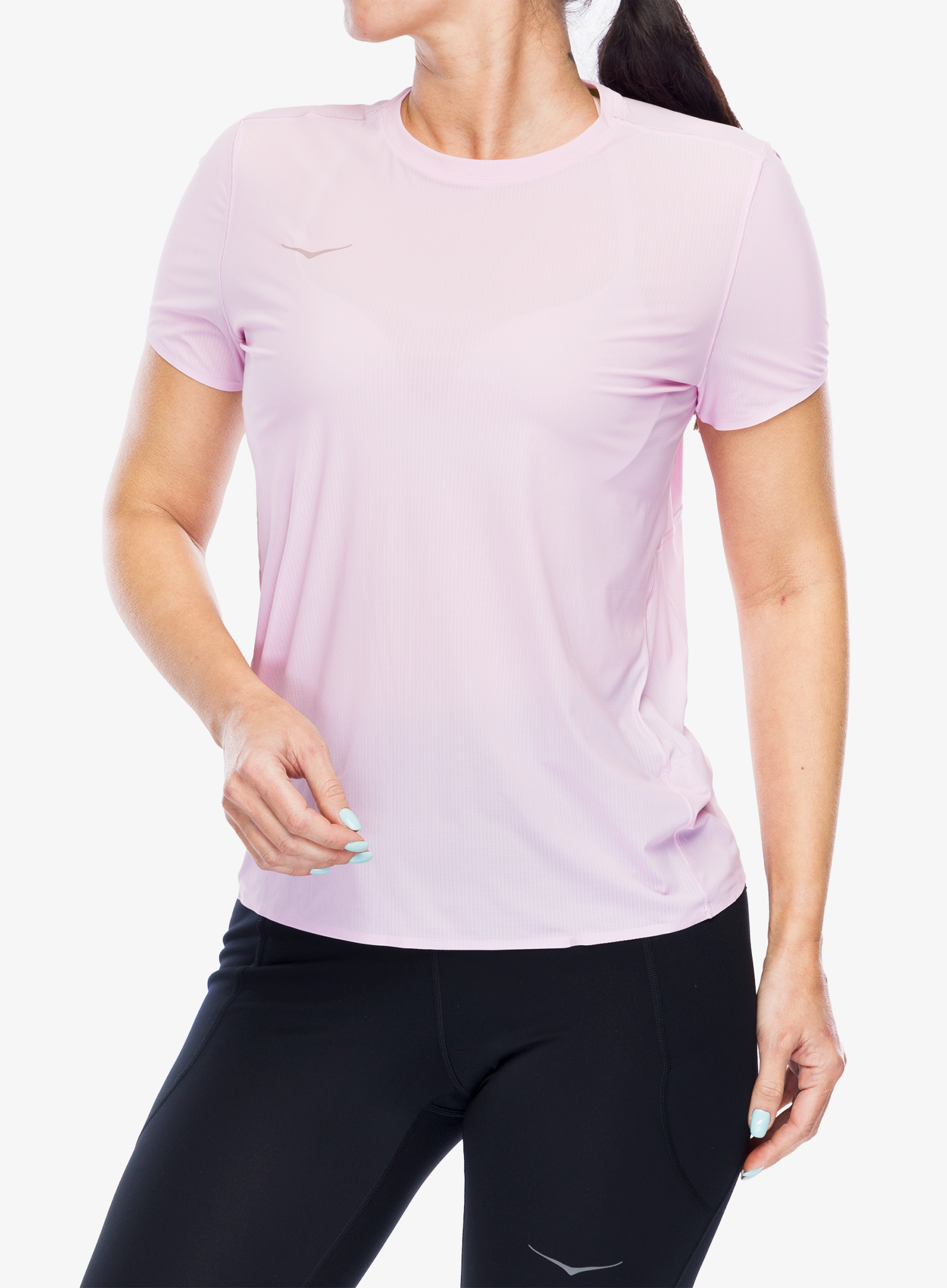 Ženska majica za trčanje Hoka Performance Run Short Sleeve - pink twilight