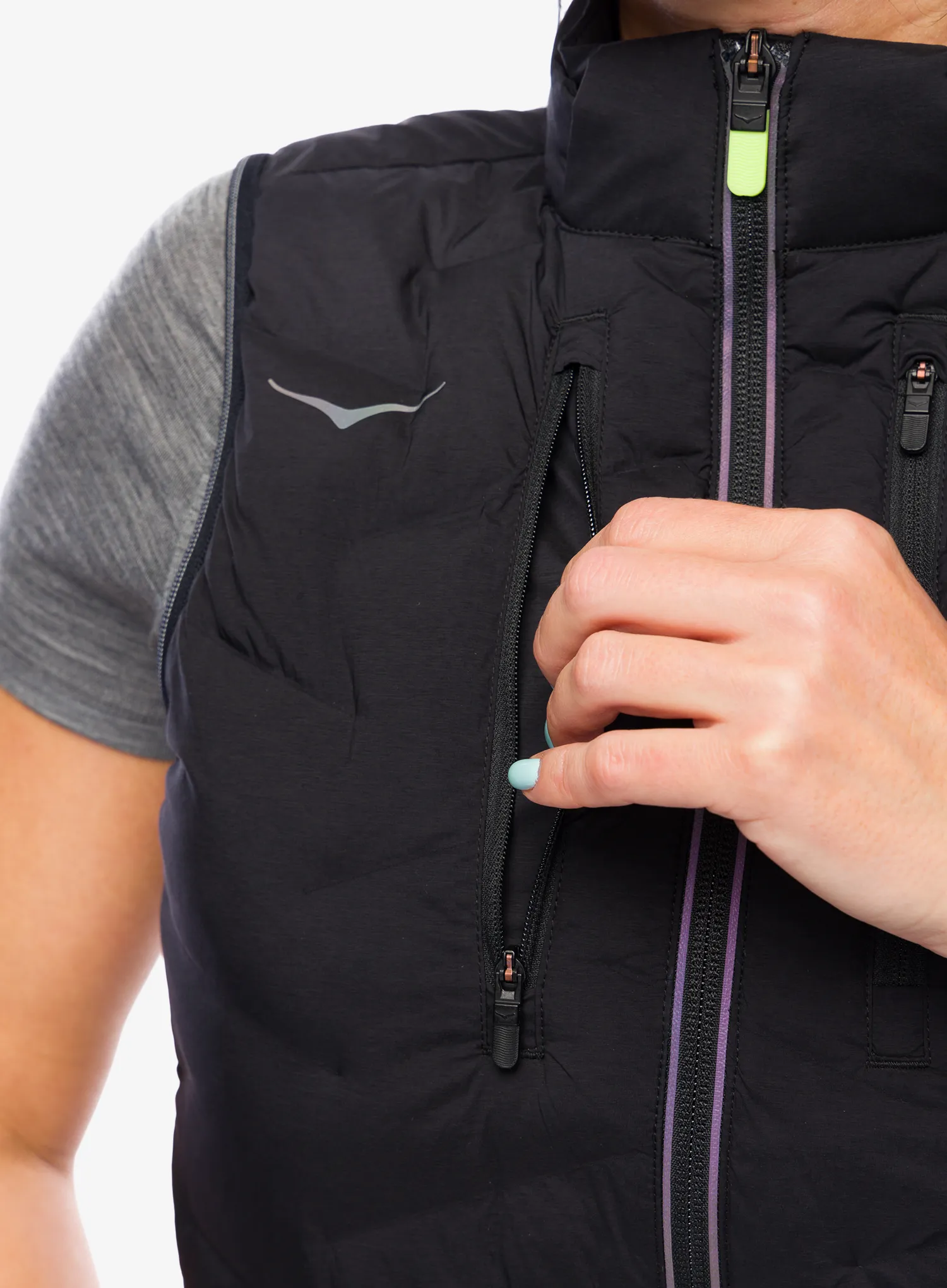 Ženski prsluk Hoka Skyfill Run Vest - black