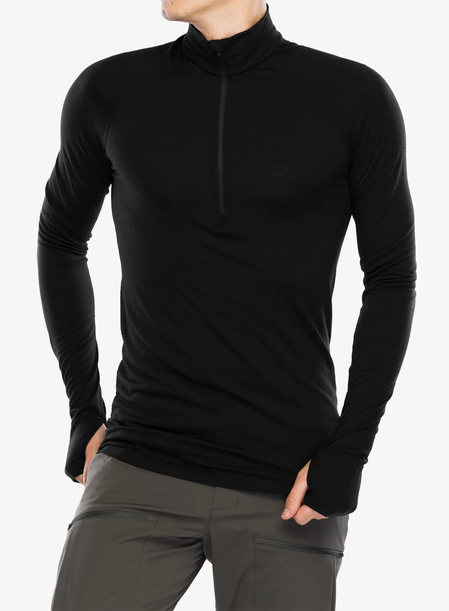 Termoaktivna dukserica Houdini Desoli Light Half Zip - true black