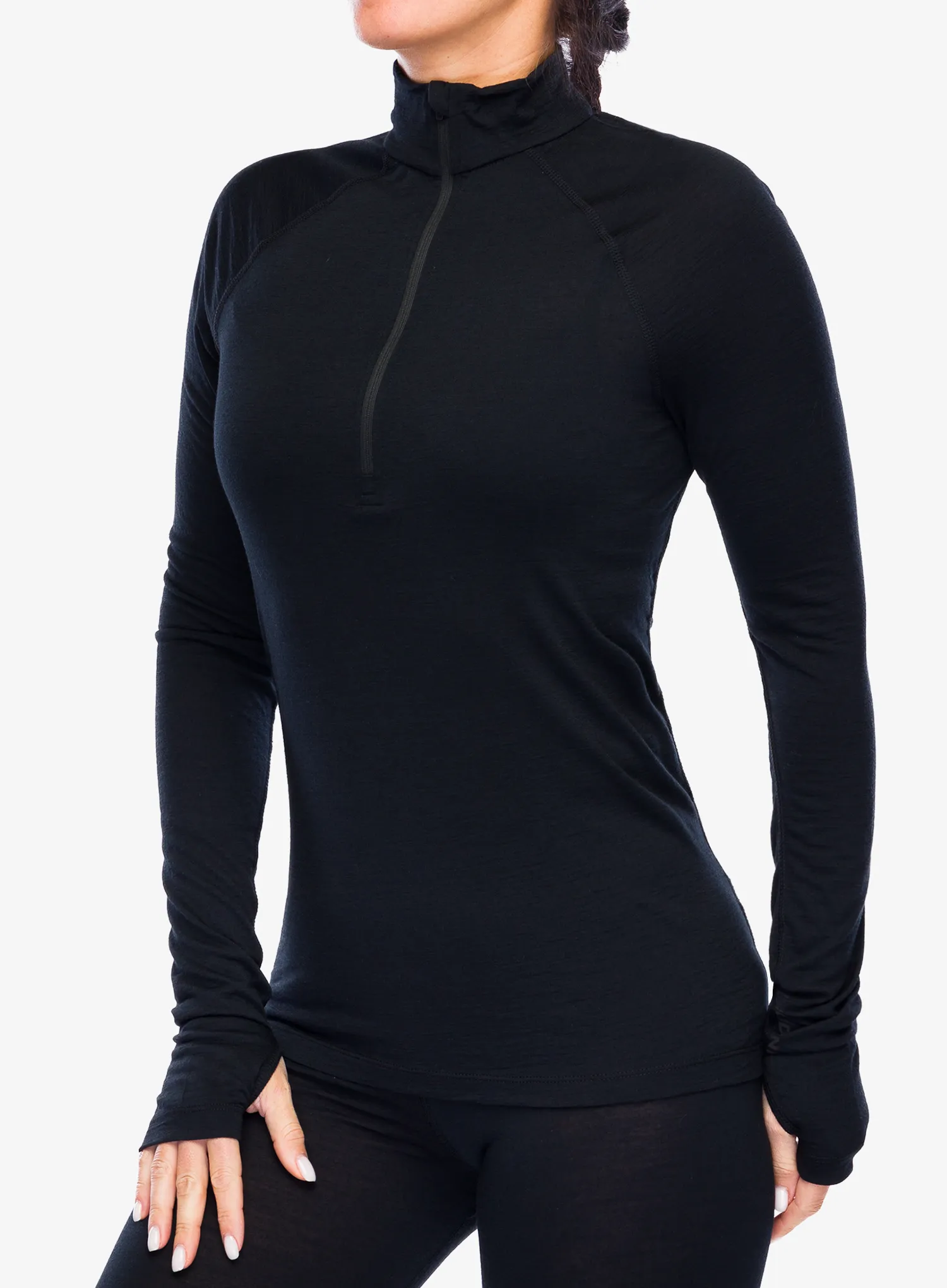 Ženska termoaktivna dukserica Houdini Desoli Light Half Zip - true black