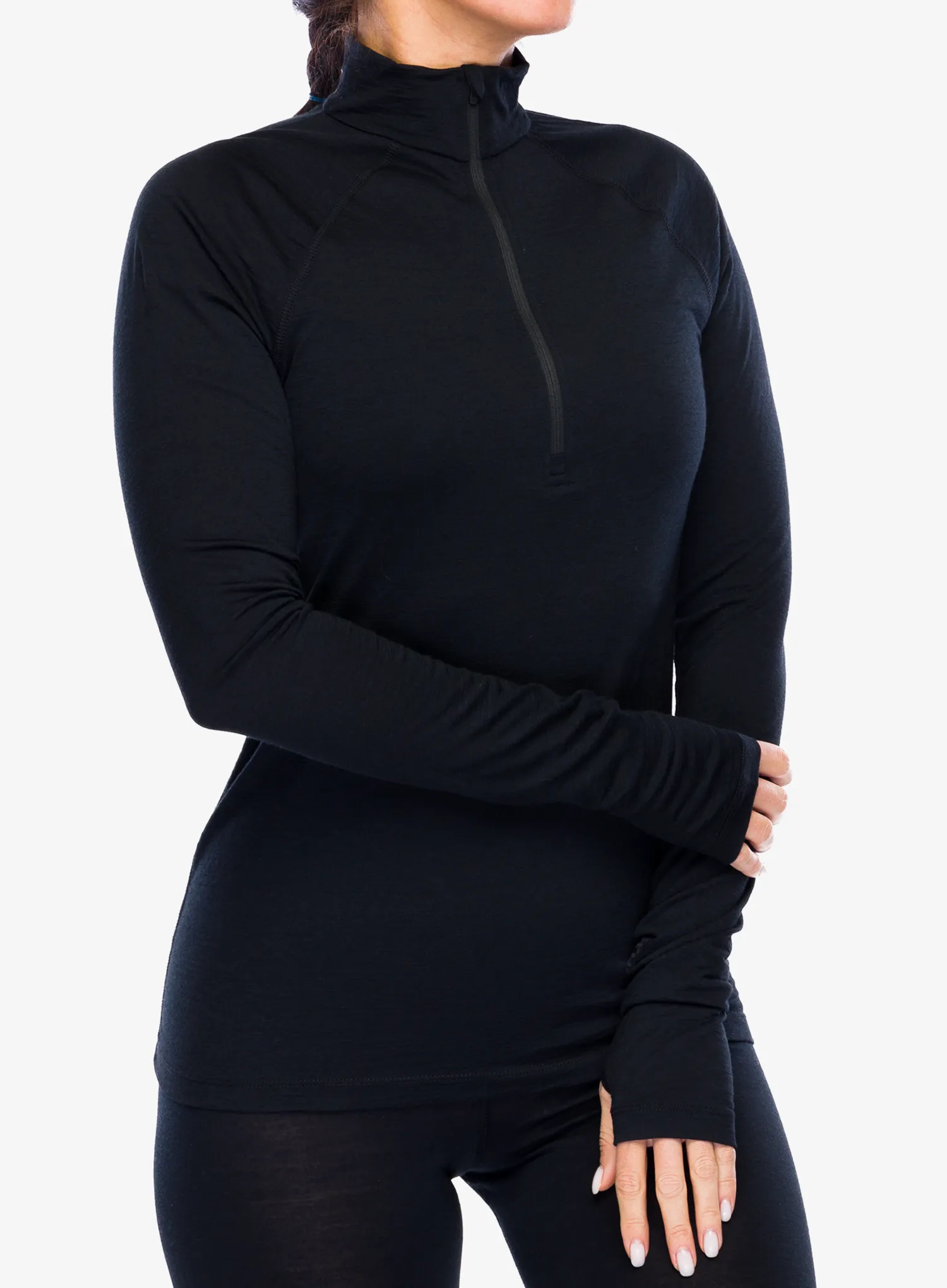 Ženska termoaktivna dukserica Houdini Desoli Light Half Zip - true black