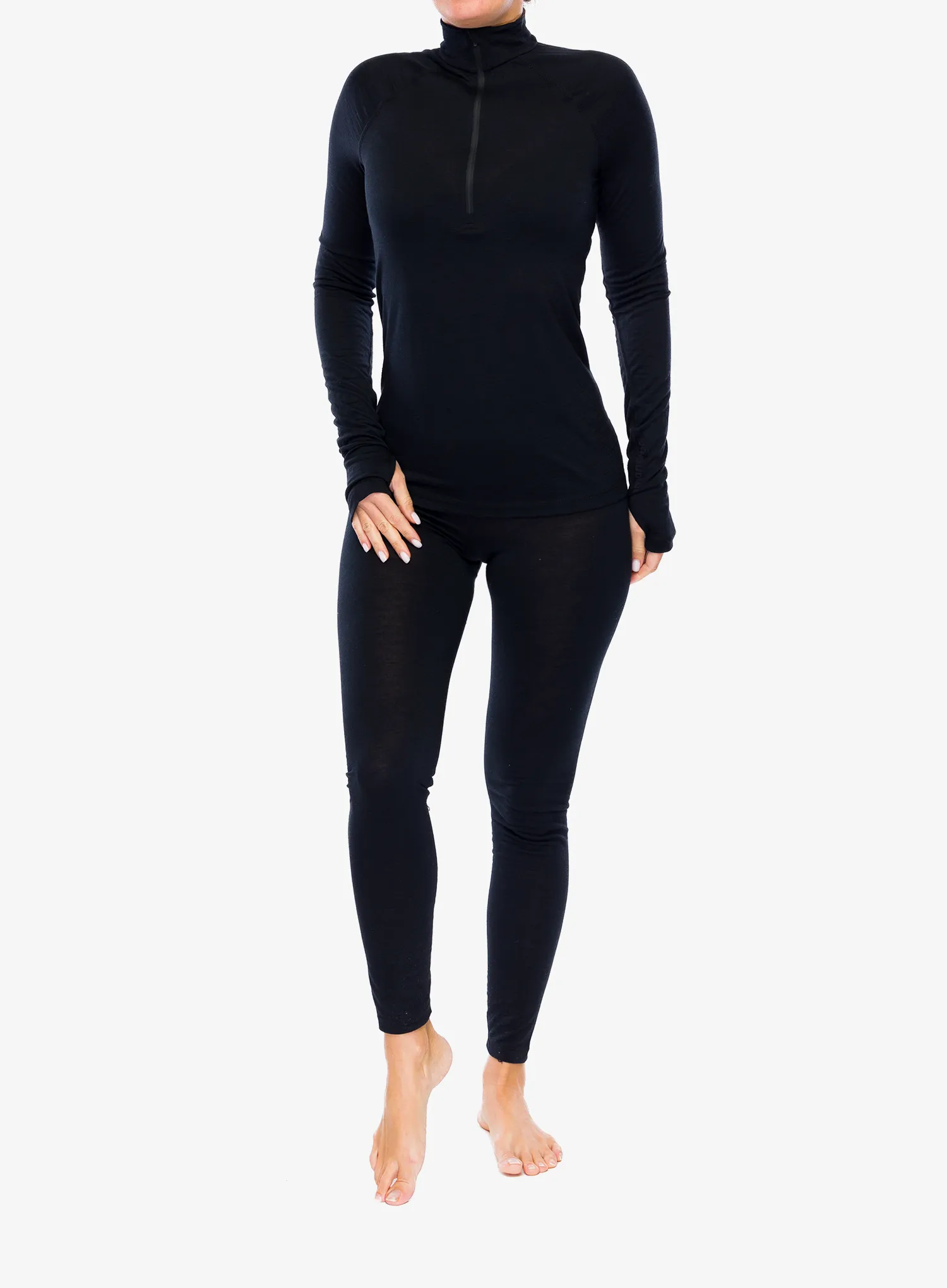Ženska termoaktivna dukserica Houdini Desoli Light Half Zip - true black