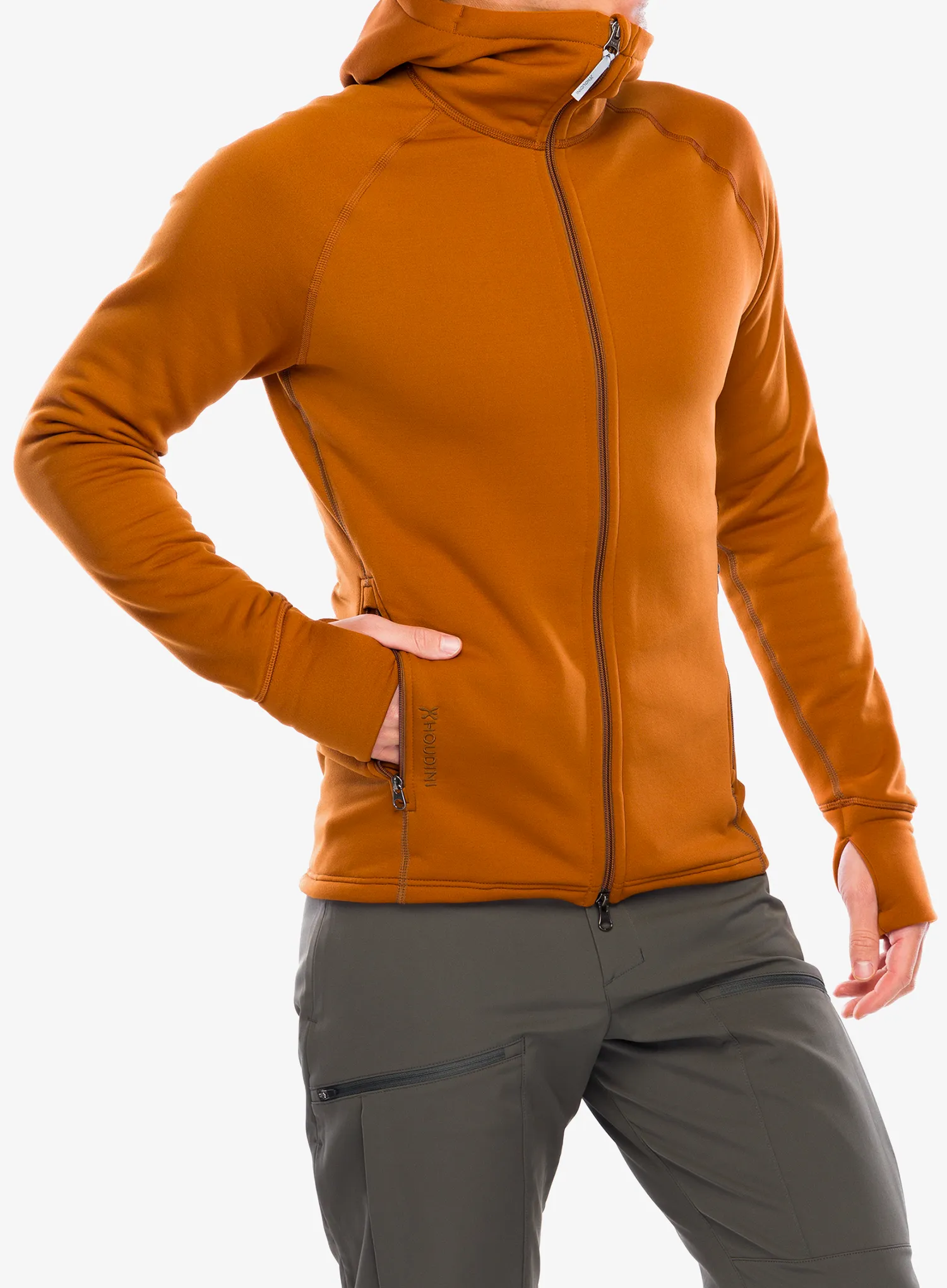 Dukserica od flisa s kapuljačom Houdini Power Houdi - cinnamon brown
