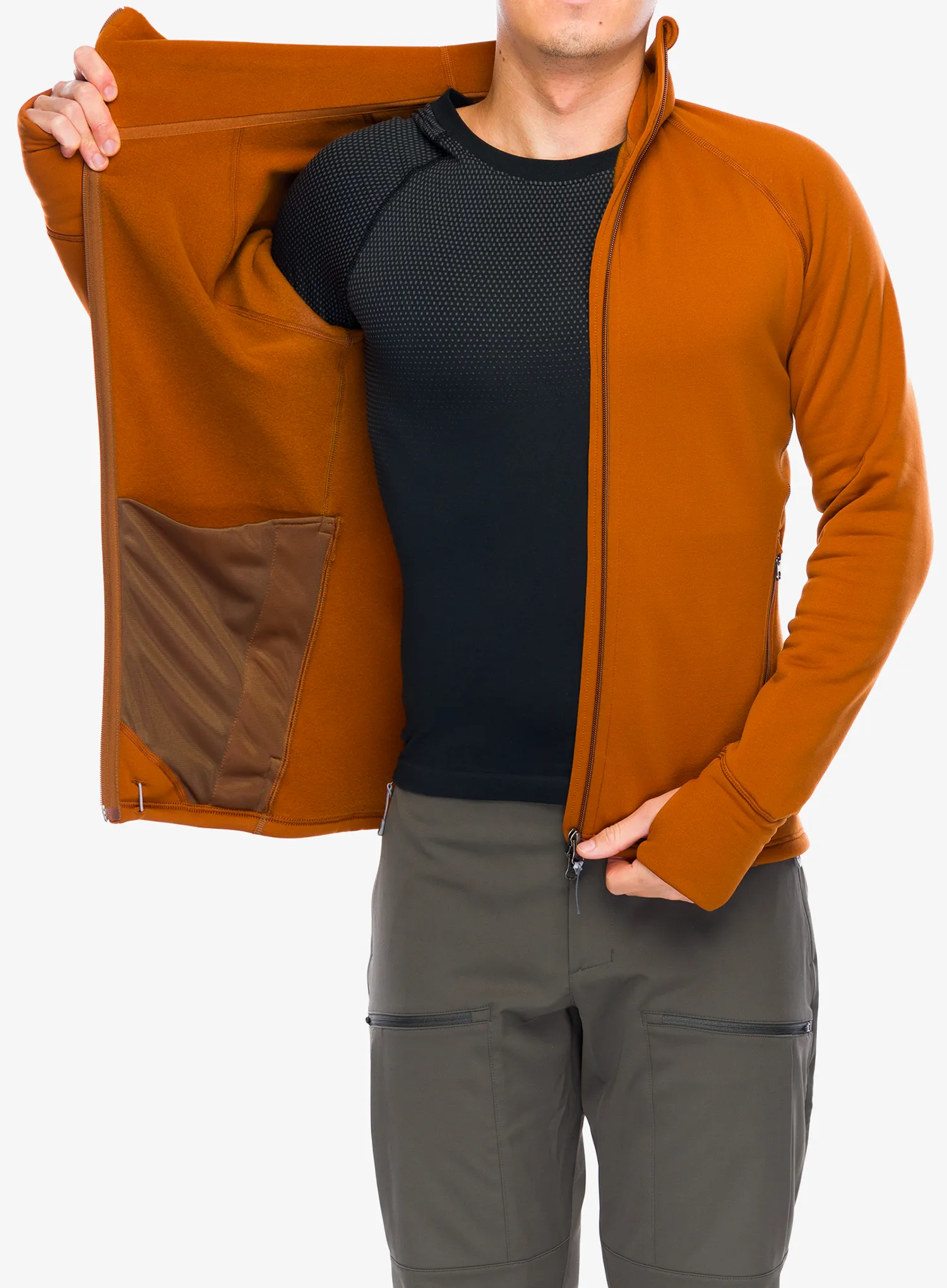 Dukserica od flisa s kapuljačom Houdini Power Houdi - cinnamon brown