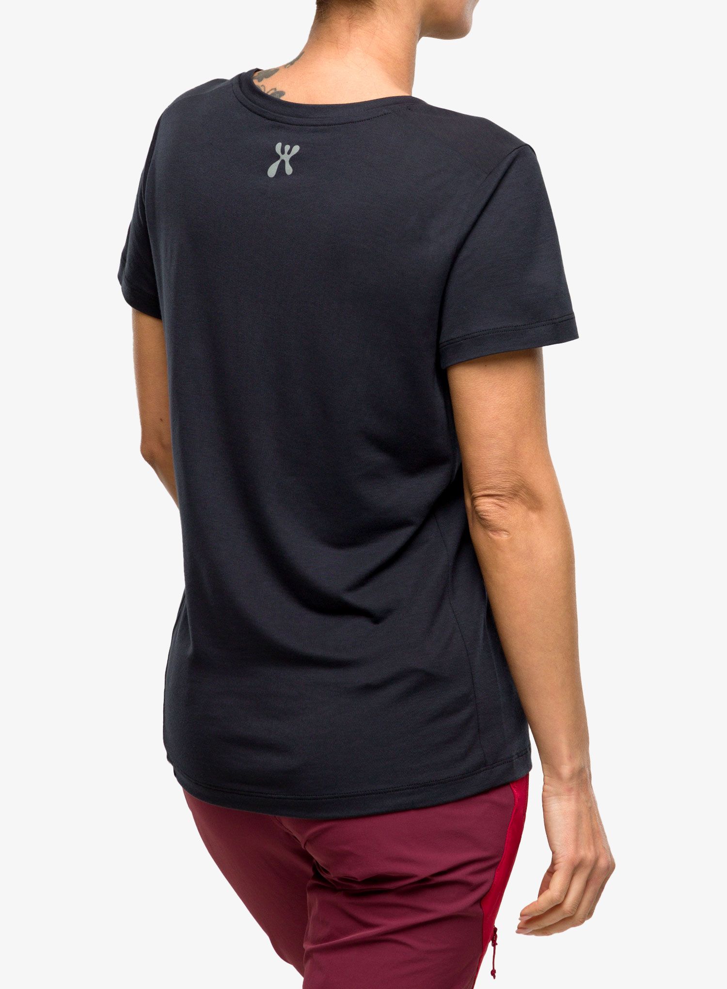 Ženska majica Houdini Tree Message Tee - true black/reconnect