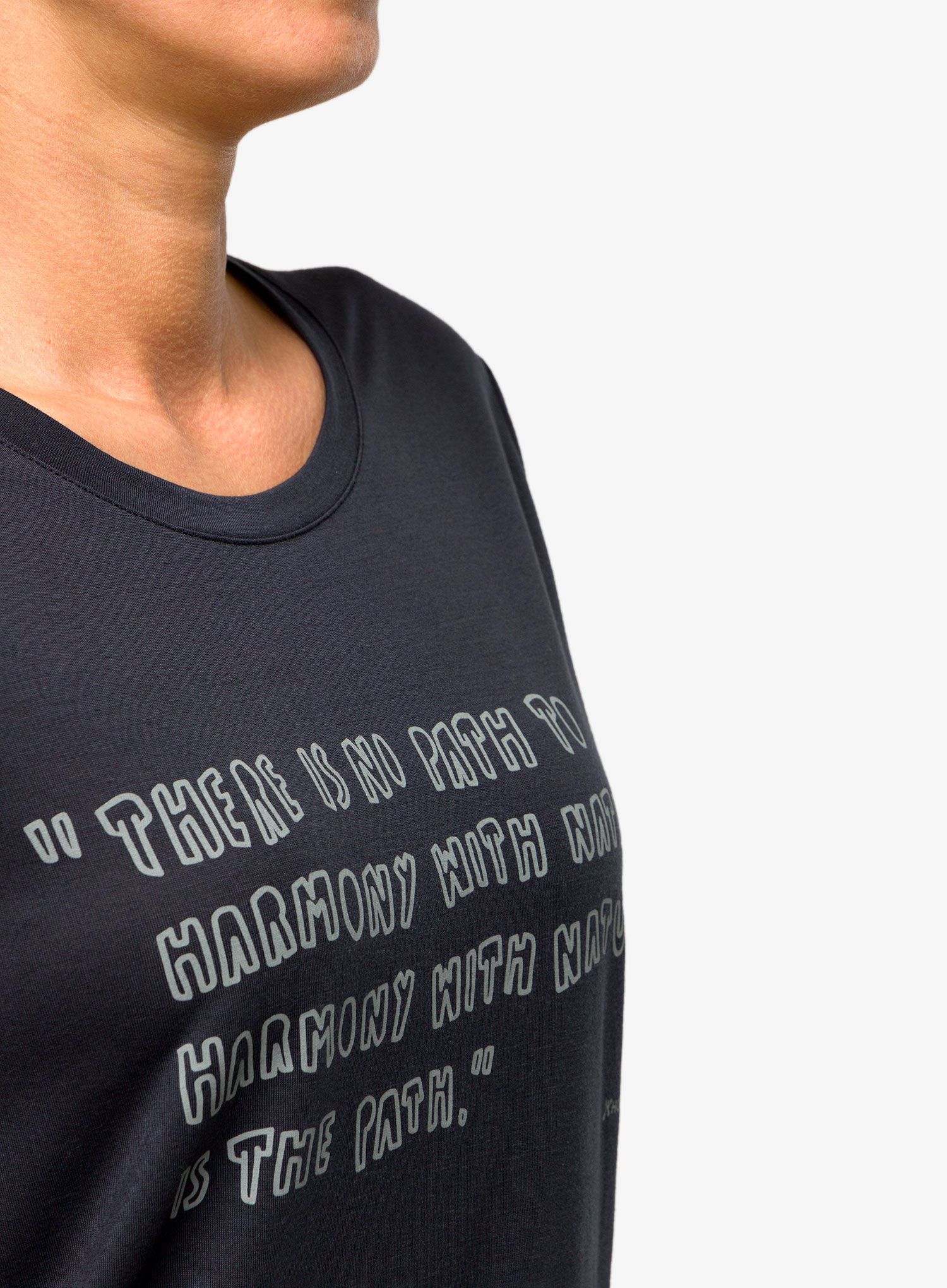 Ženska majica Houdini Tree Message Tee - true black/reconnect