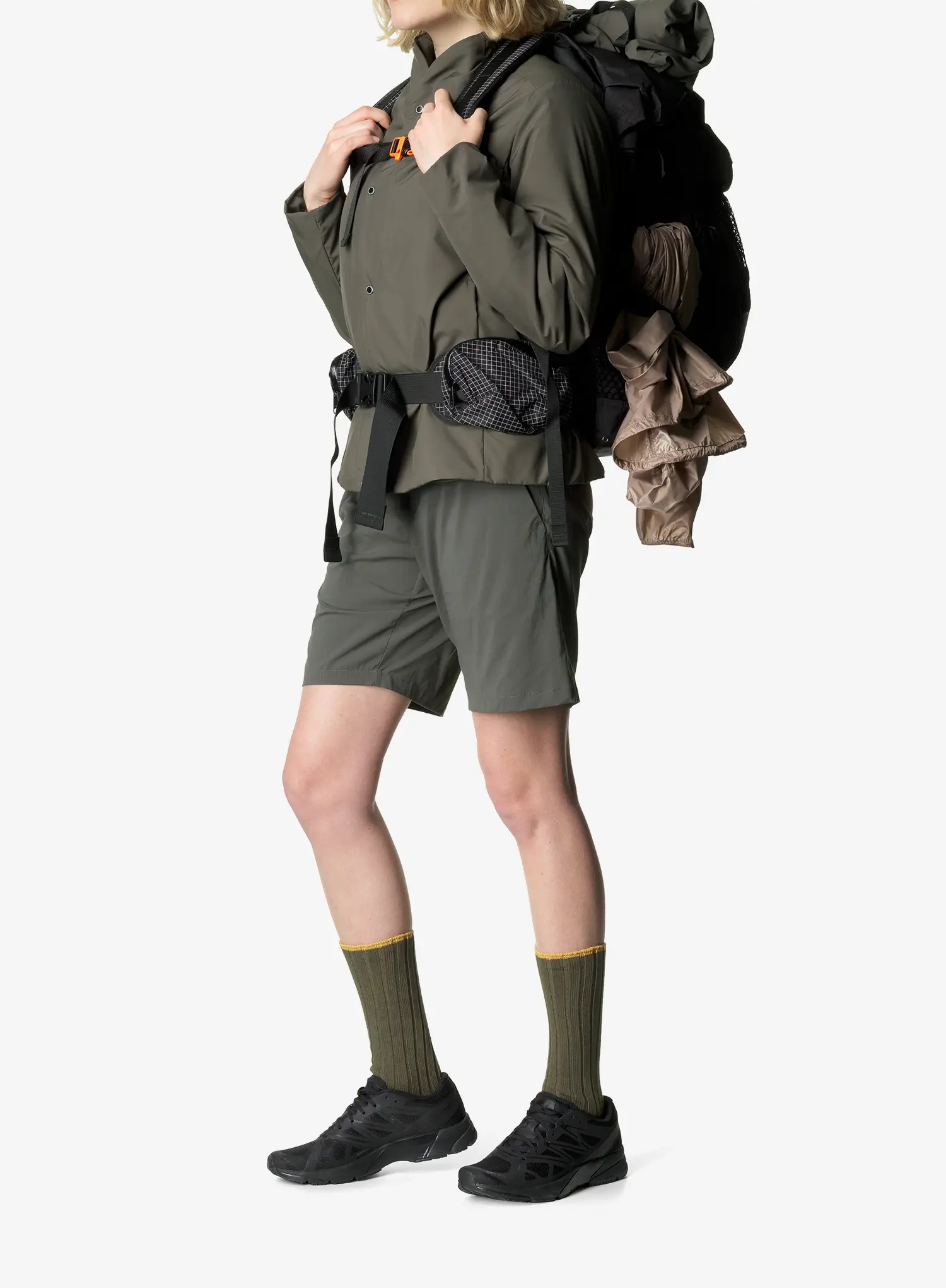 Ženske planinarske kratke hlače Houdini Wadi Shorts - baremark green