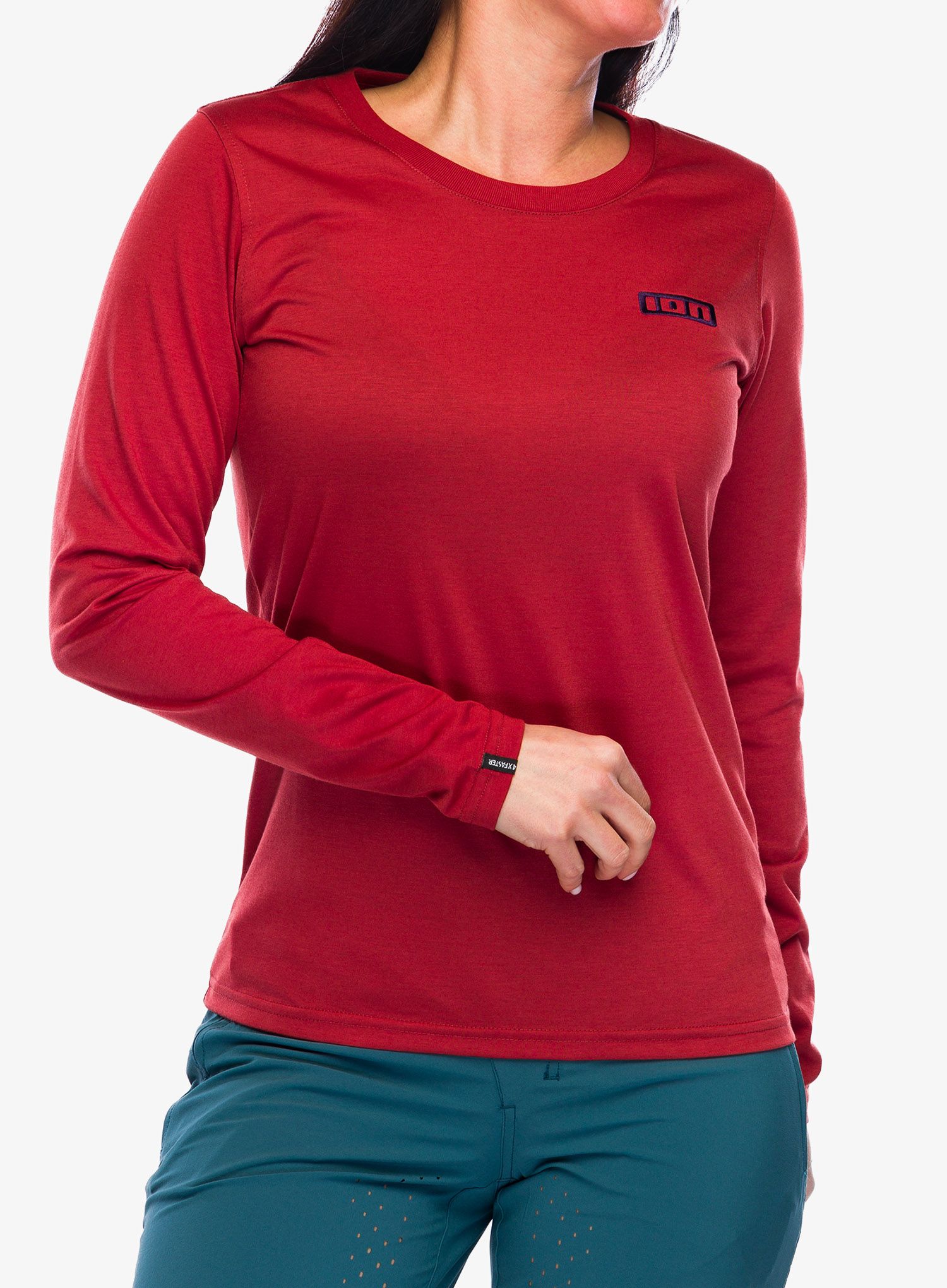 Ženski longsleeve ION S Logo LS DR Jersey - spicy/red