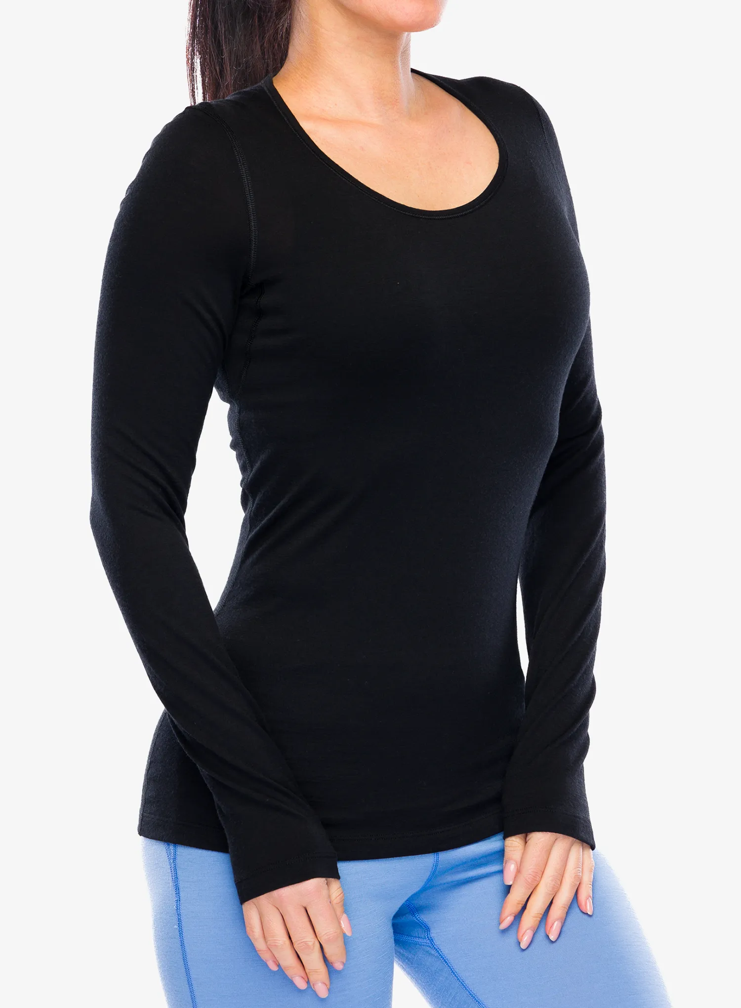 Ženska termoaktivna dukserica Icebreaker 200 Oasis LS Scoop - black