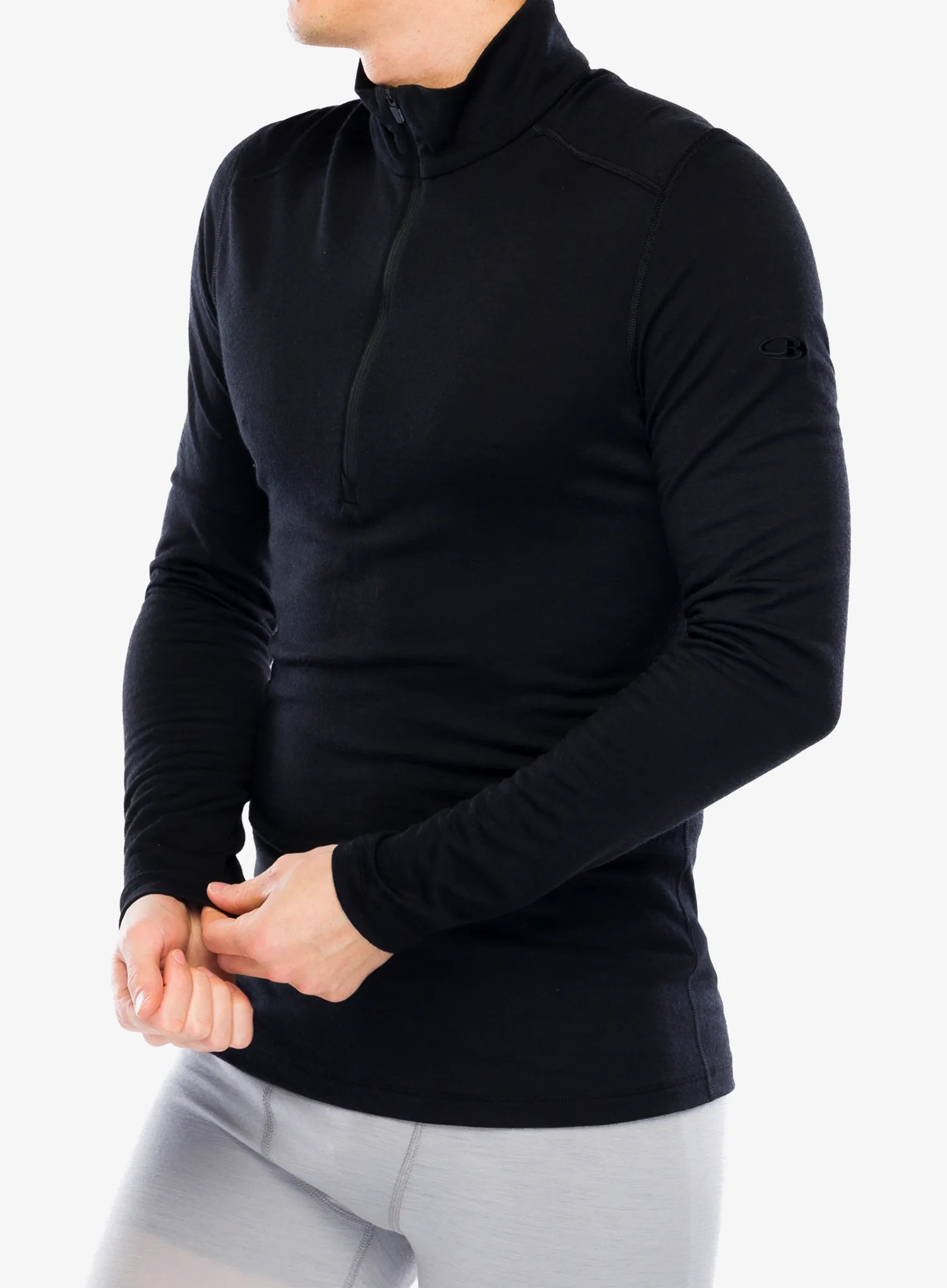 Termoaktivna dukserica Icebreaker 200 Oasis L/S Half Zip - black