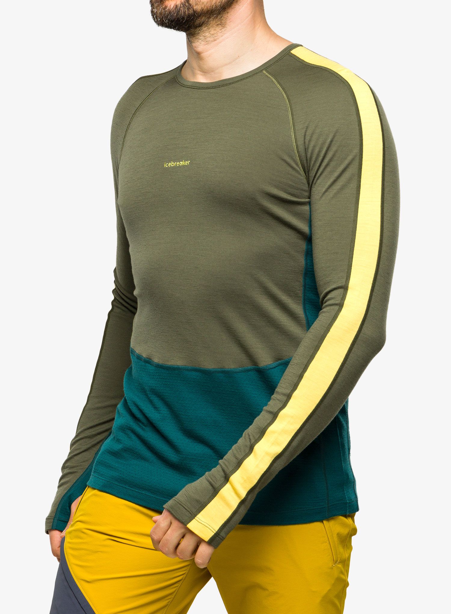 Termoaktivna dukserica Icebreaker 200 ZoneKnit LS Crewe - green
