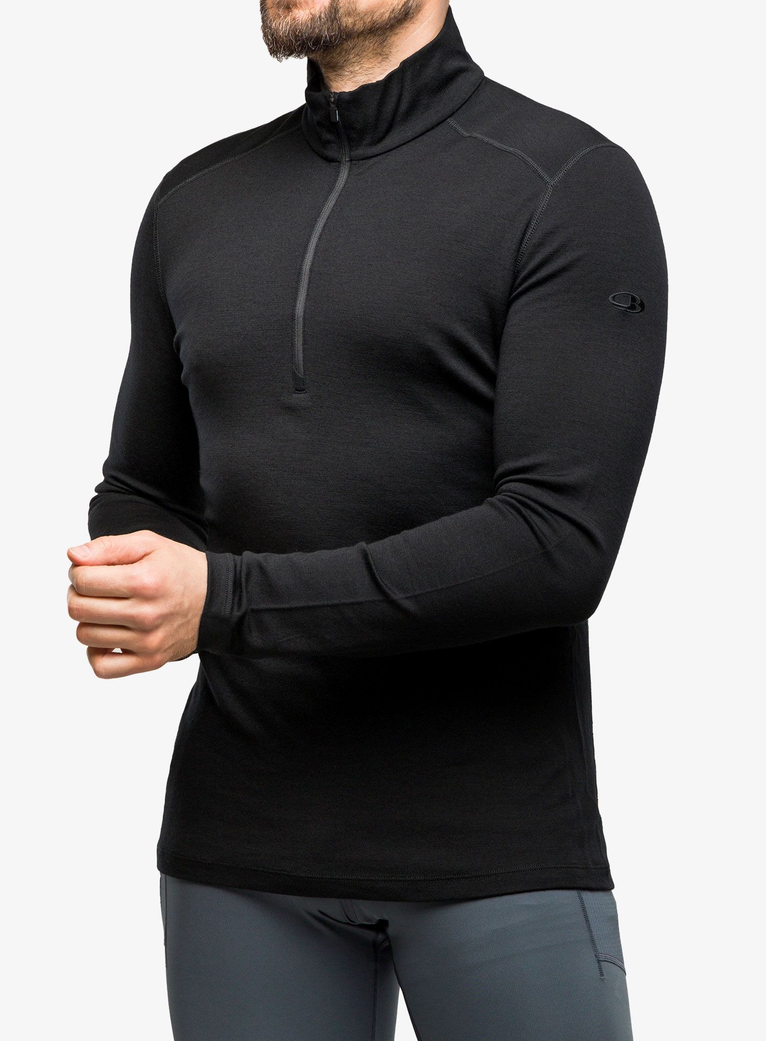 Termoaktivna dukserica Icebreaker 260 Tech L/S Half Zip - black