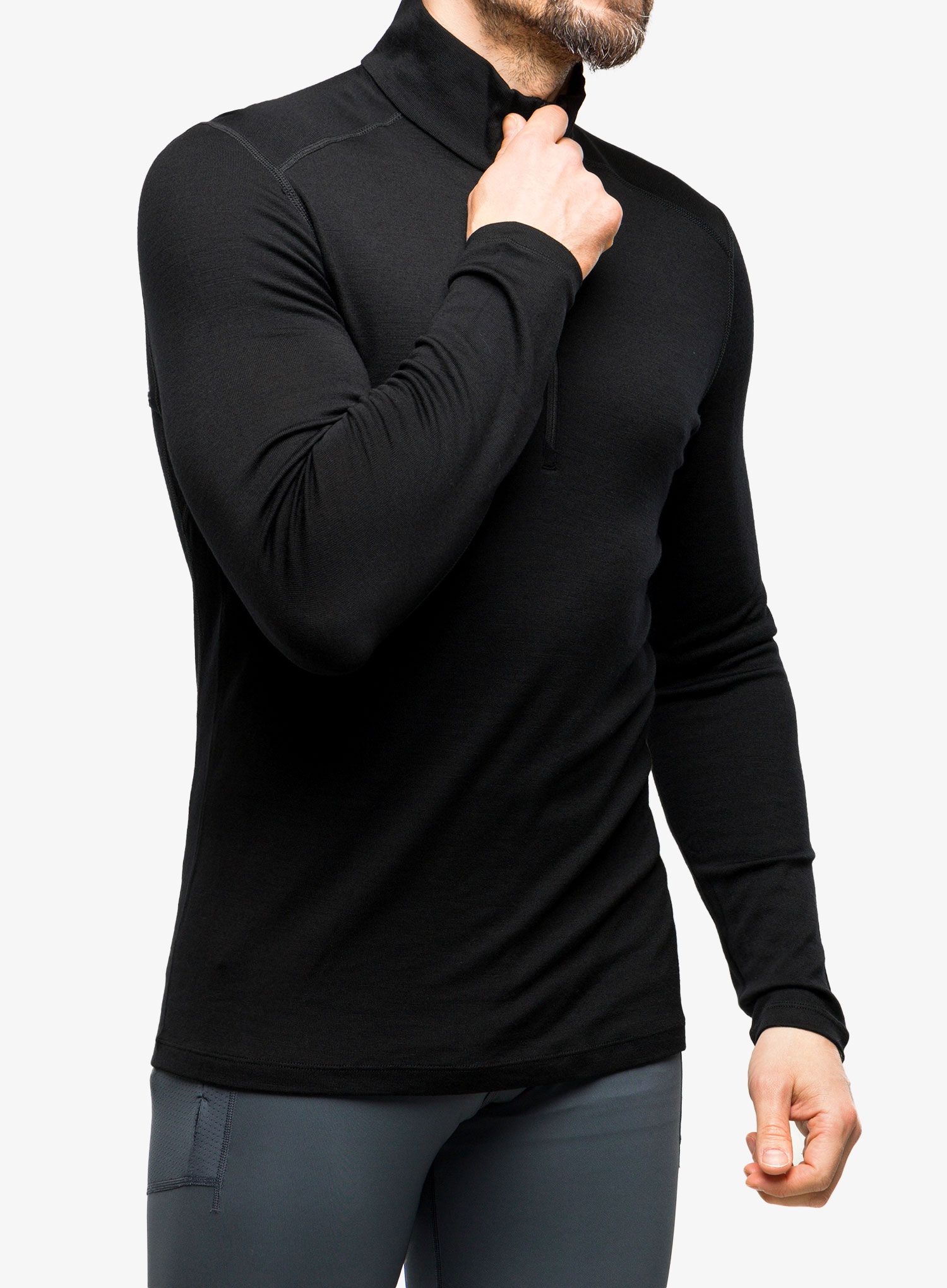 Termoaktivna dukserica Icebreaker 260 Tech L/S Half Zip - black
