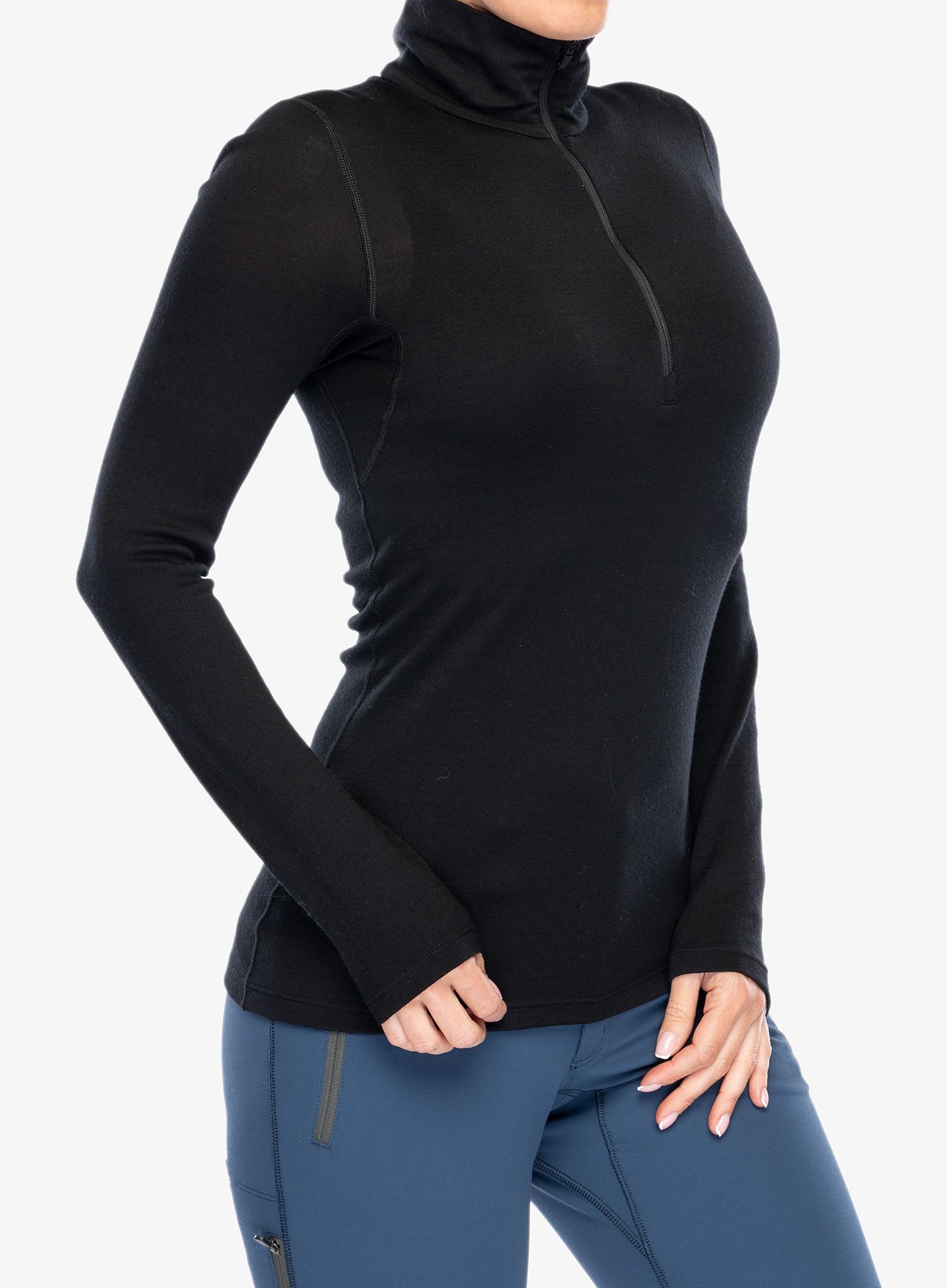 Ženska termoaktivna dukserica Icebreaker 260 Tech L/S Half Zip - black