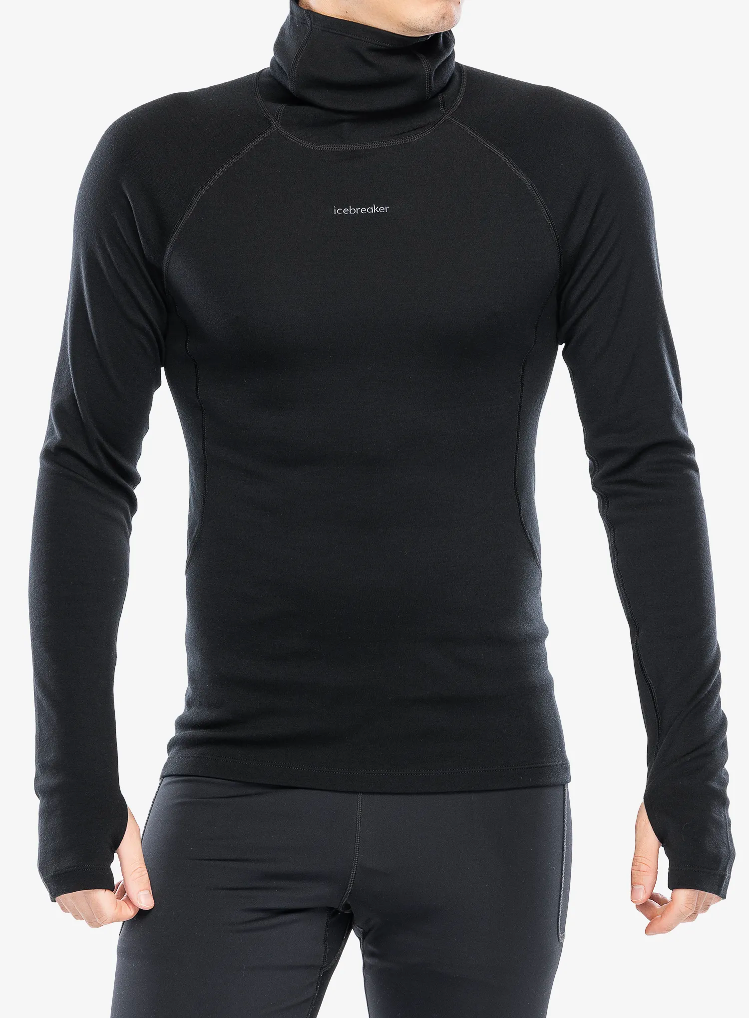 Termoaktivna dukserica Icebreaker 300 Merino Fine Polar LS Roll Neck - black
