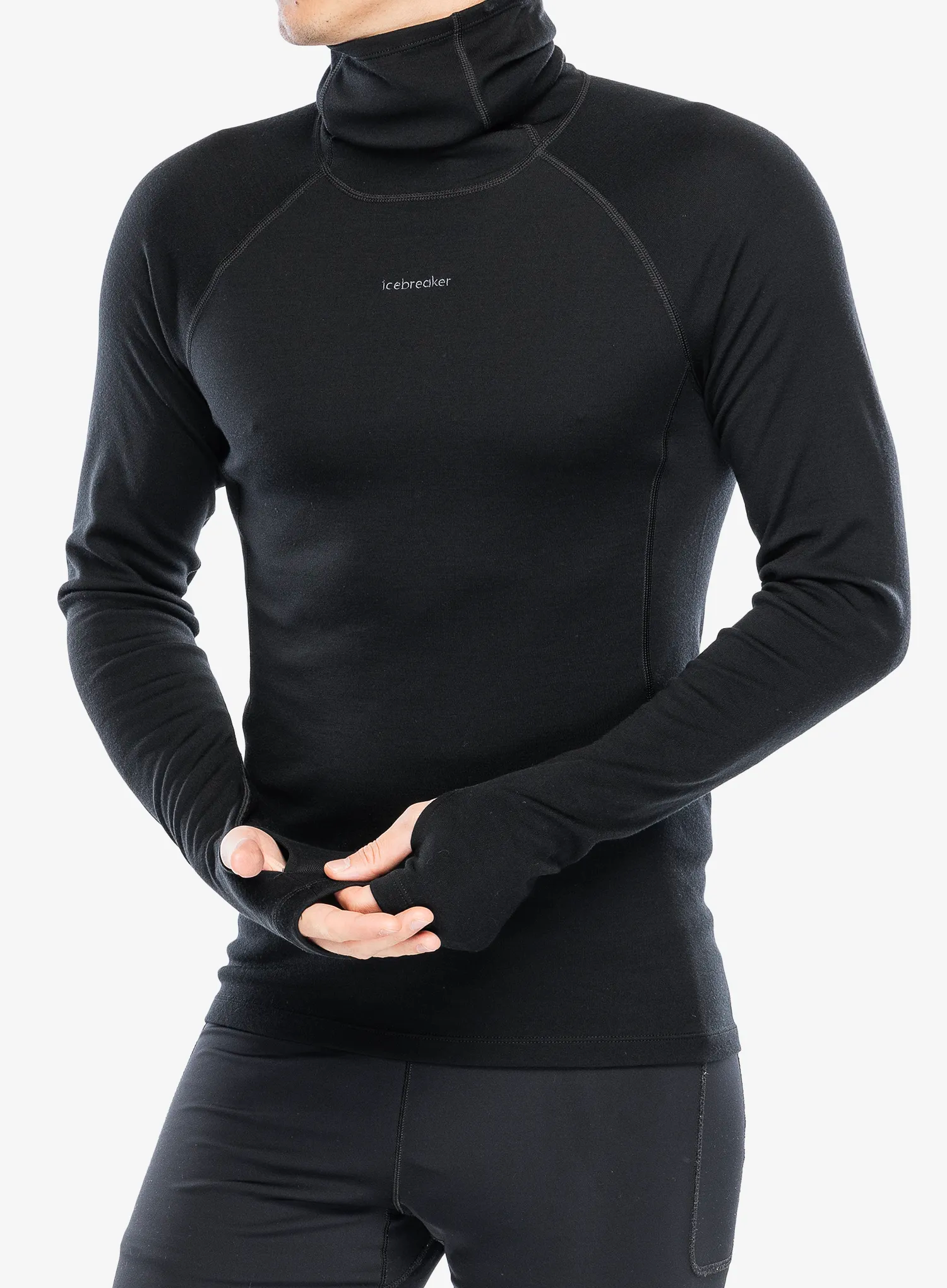 Termoaktivna dukserica Icebreaker 300 Merino Fine Polar LS Roll Neck - black