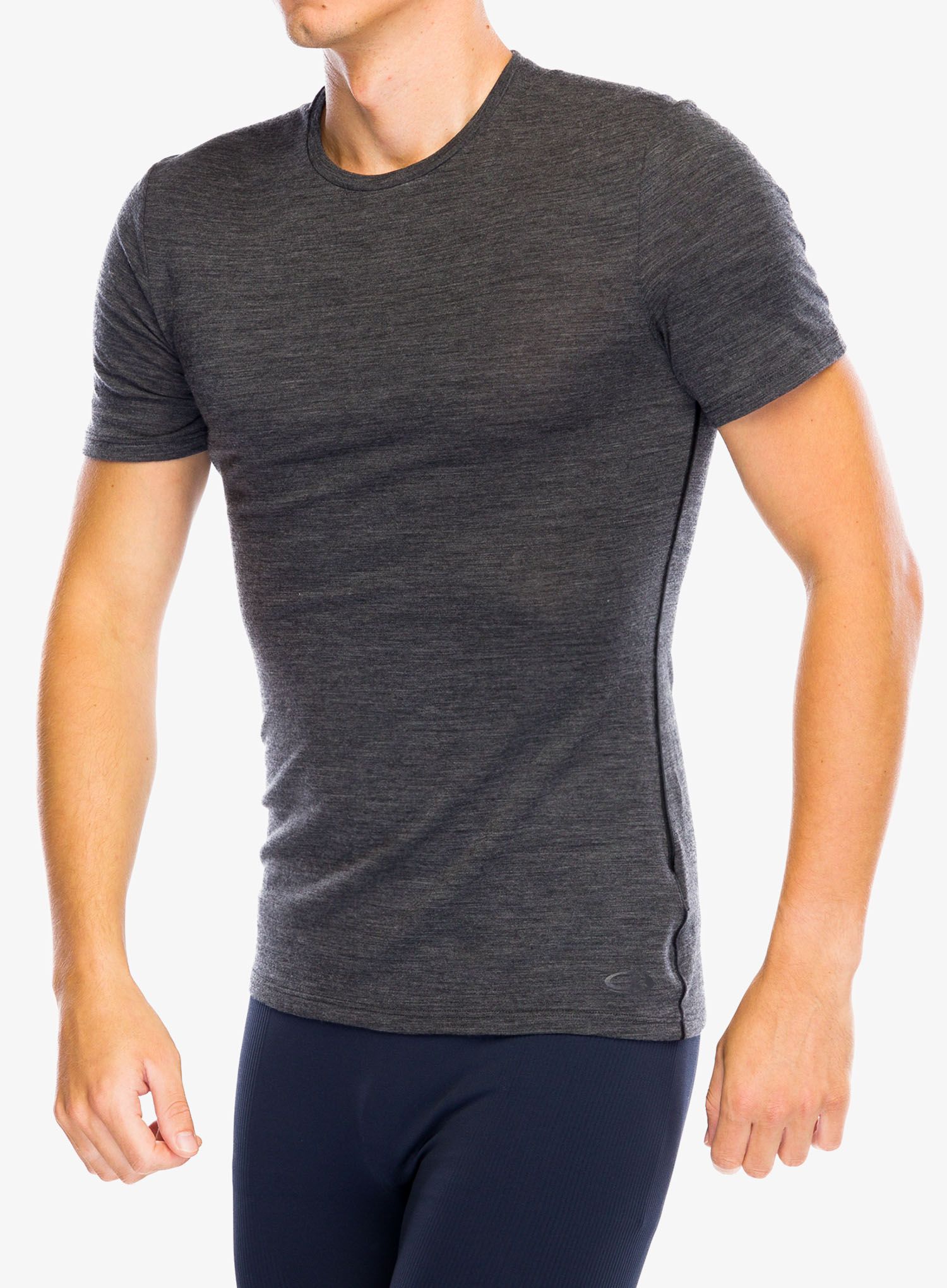 Termo majica Icebreaker Anatomica S/S Crewe - jet hthr