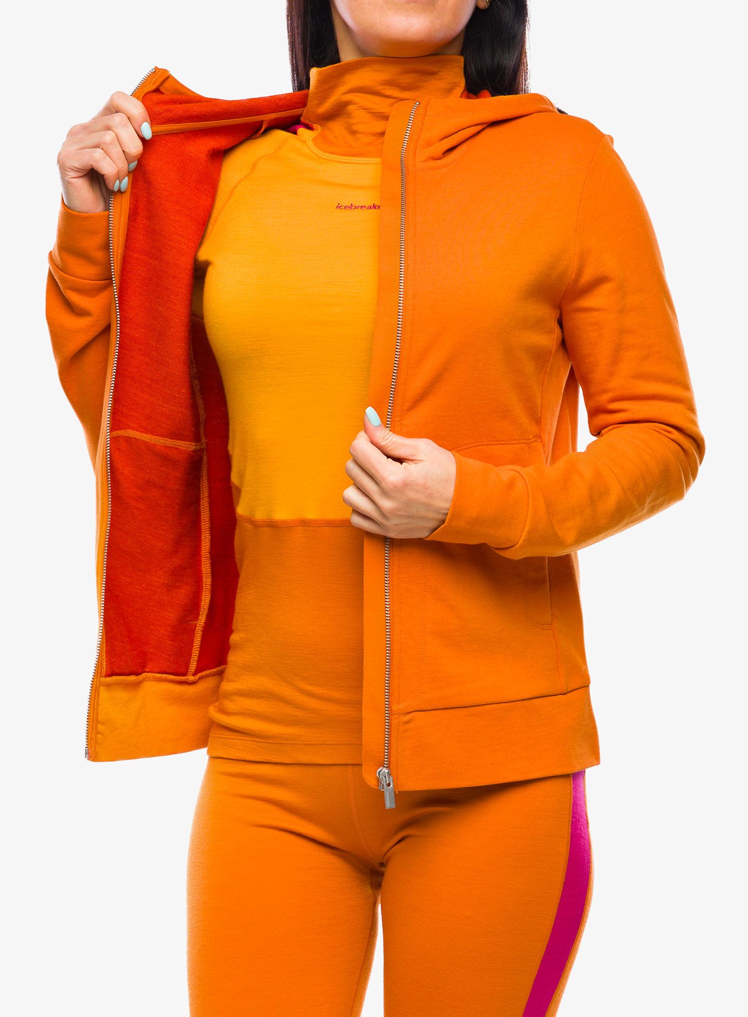Ženska dukserica Icebreaker Central Classic LS Zip Hoodie - earth