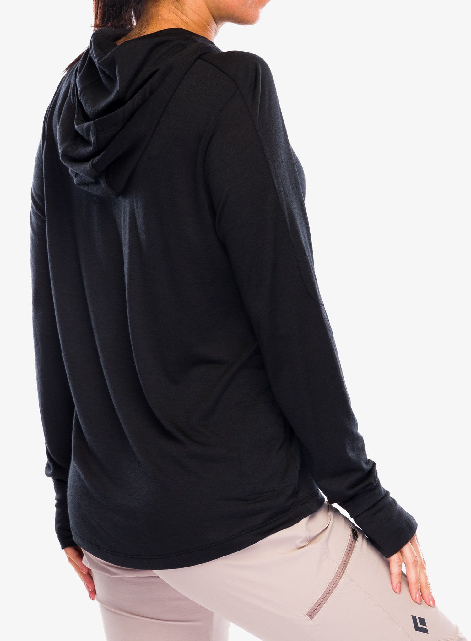 Dukserica s kapuljačom ženska Icebreaker Cool-Lite LS Hoodie - black
