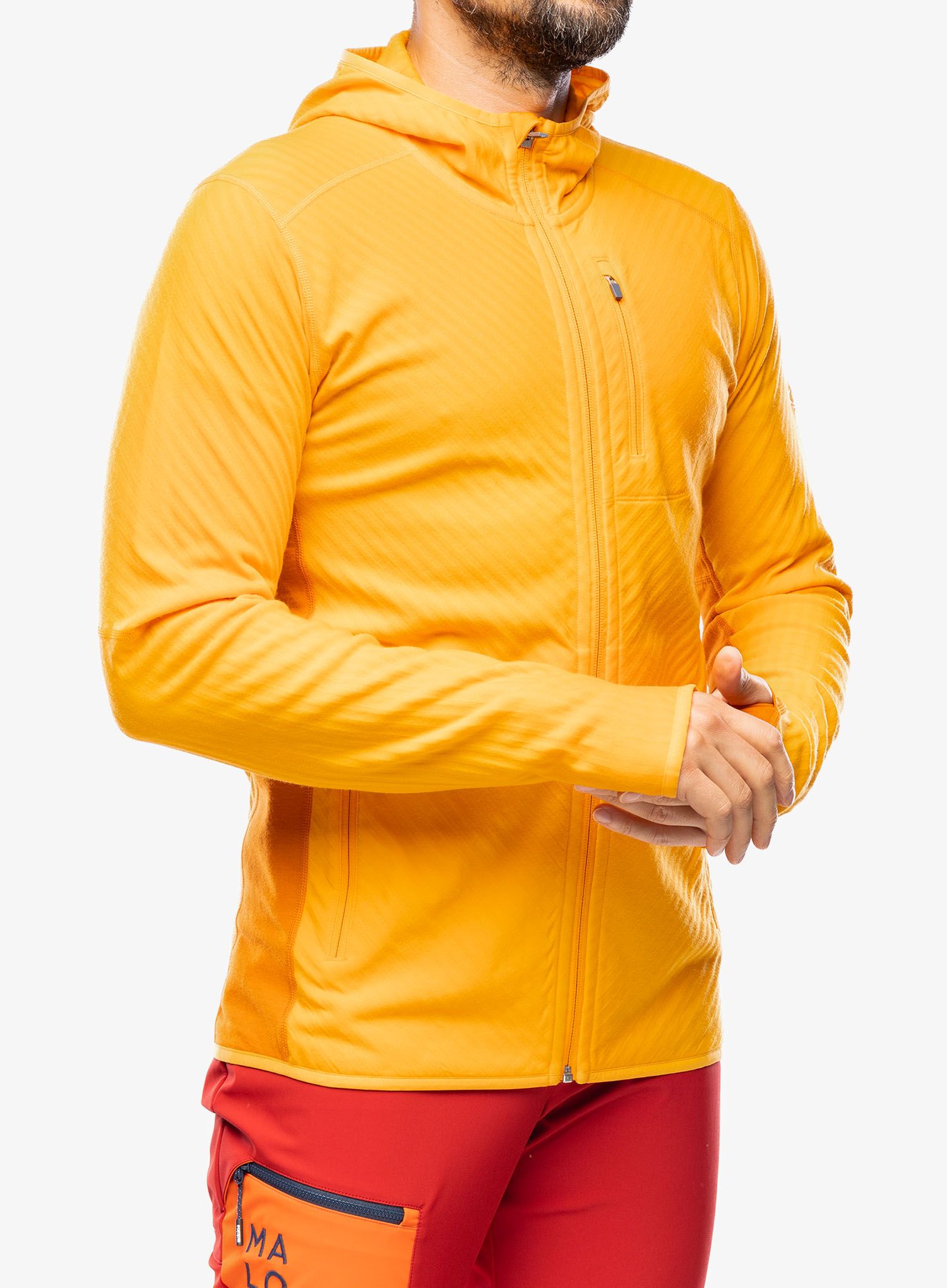 Majica s kapuljačom Icebreaker Descender LS Zip Hood - solar/earth