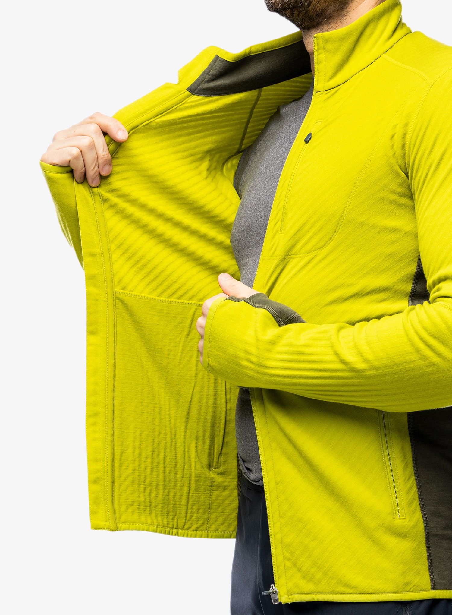 Dukserica Icebreaker Descender L/S Zip - bio lime/loden
