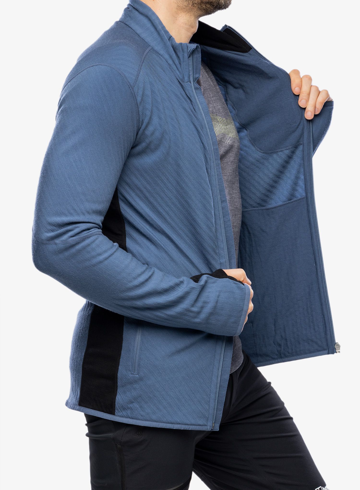 Dukserica na otkopčavanje Icebreaker Descender L/S Zip - dawn/black/cb