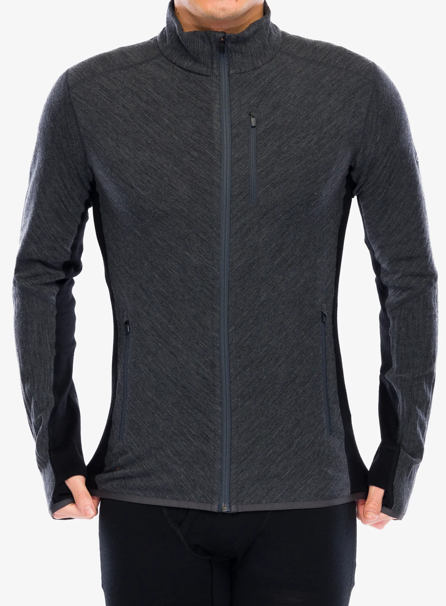 Dukserica na otkopčavanje Icebreaker Descender L/S Zip - jet hthr/black