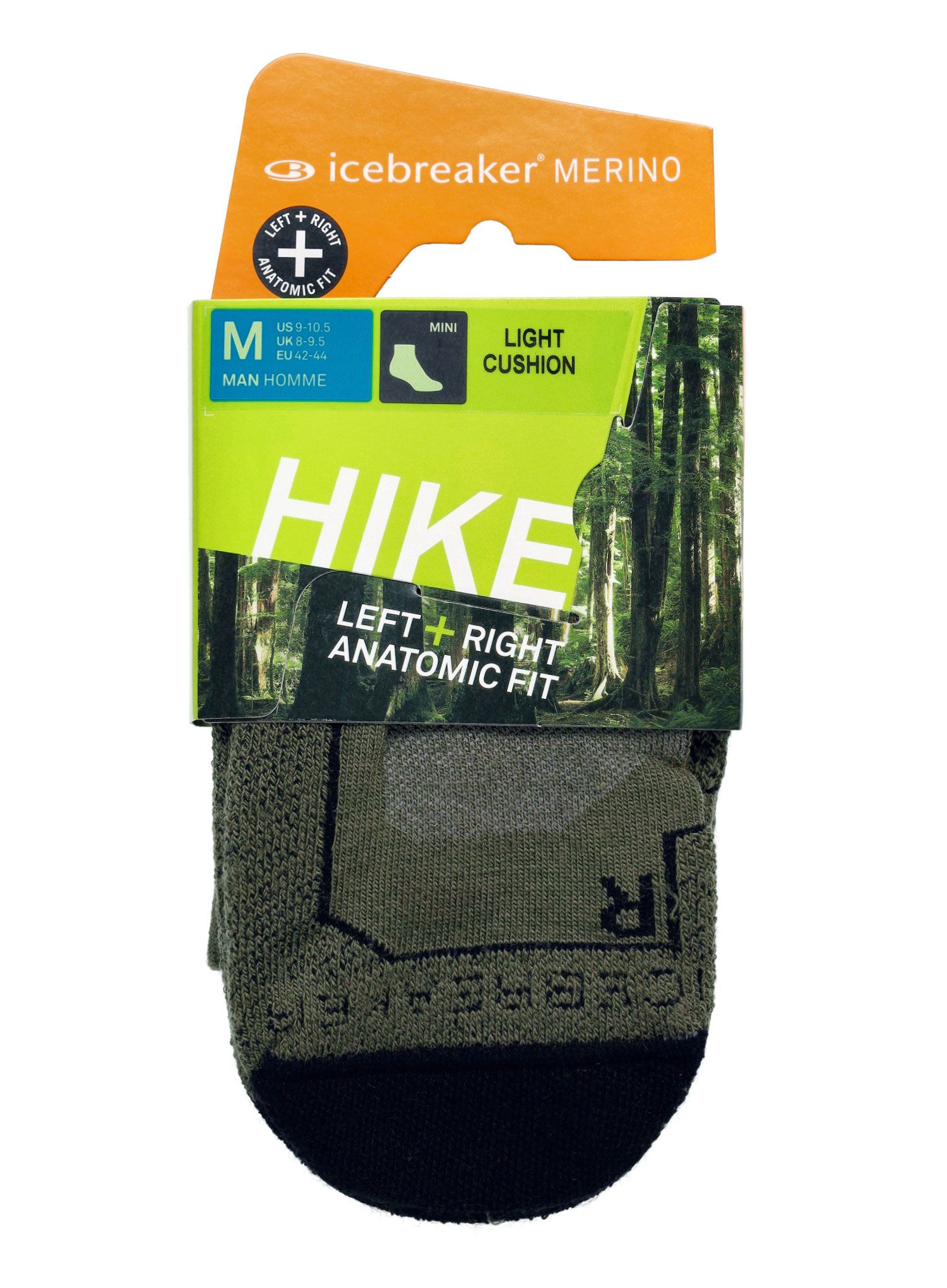 Merino čarape Icebreaker Hike+ Light Mini - loden/black/gritstone hthr